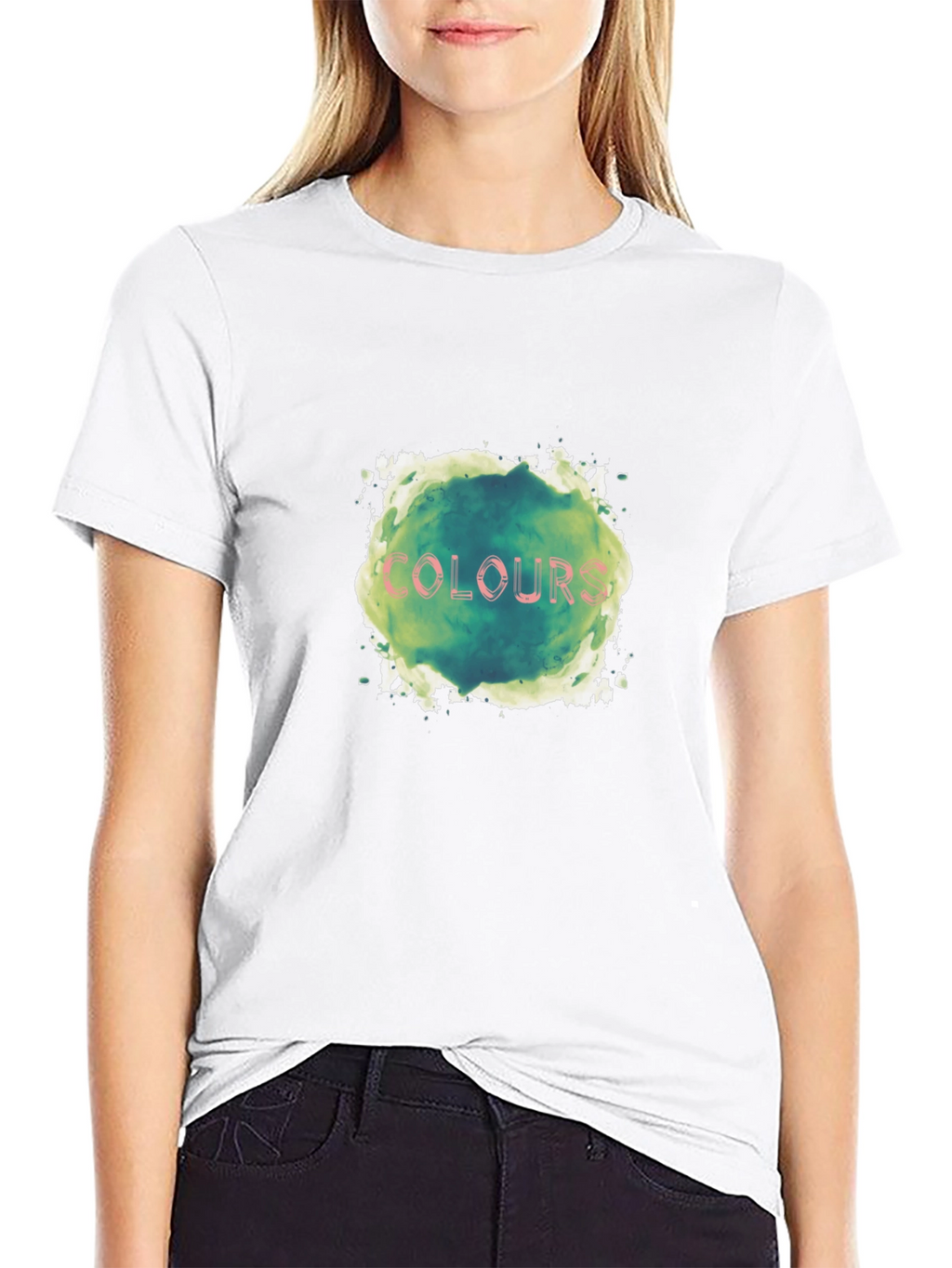 Mens Black T-Shirt - Colours Graphic