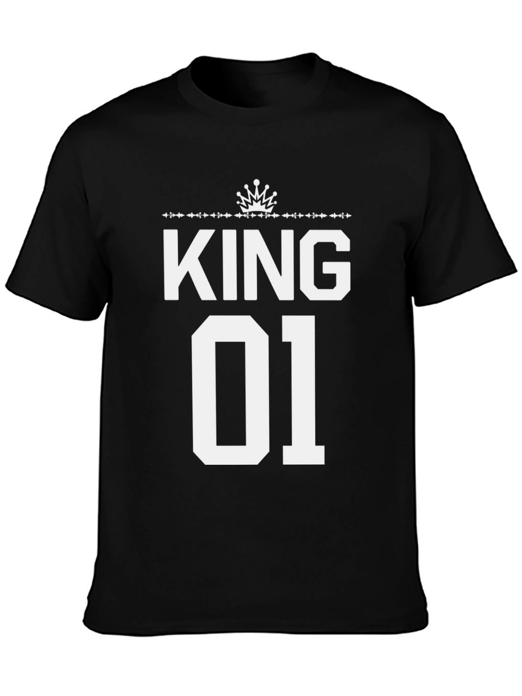 King 01 Black Crew Neck Graphic Tee