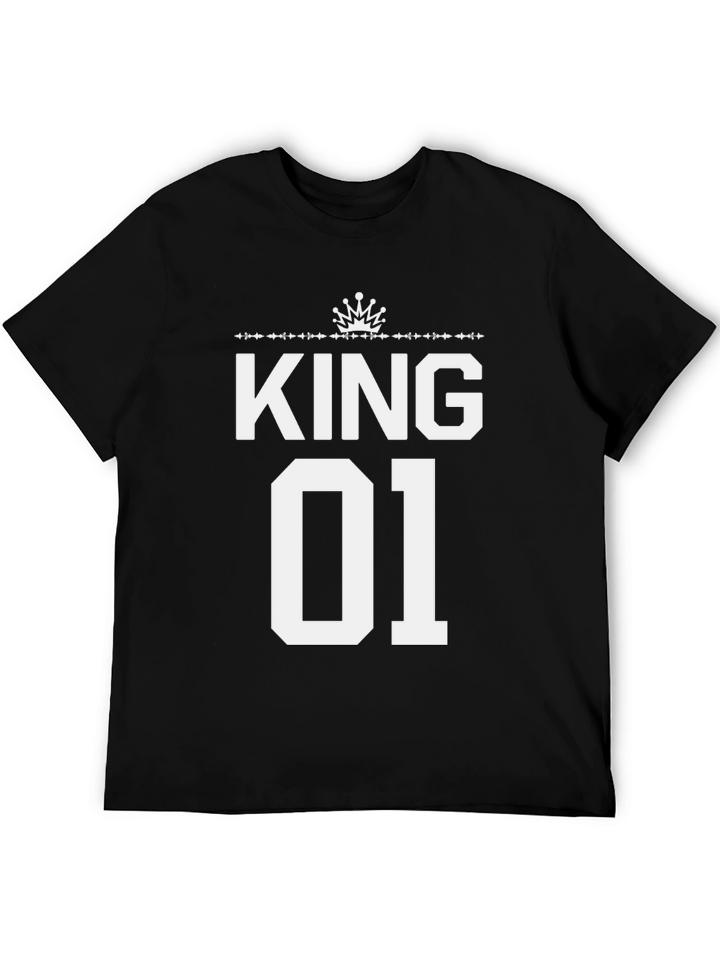 King 01 Black Crew Neck Graphic Tee