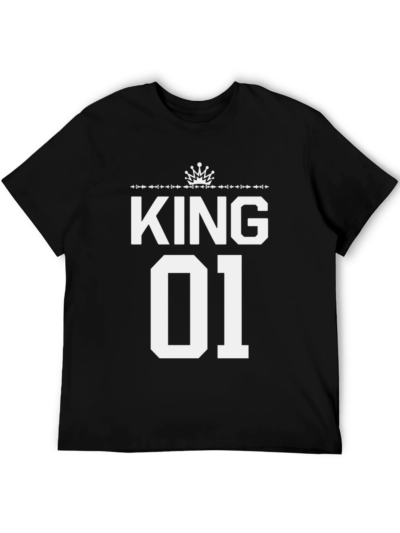 King 01 Black Crew Neck Graphic Tee