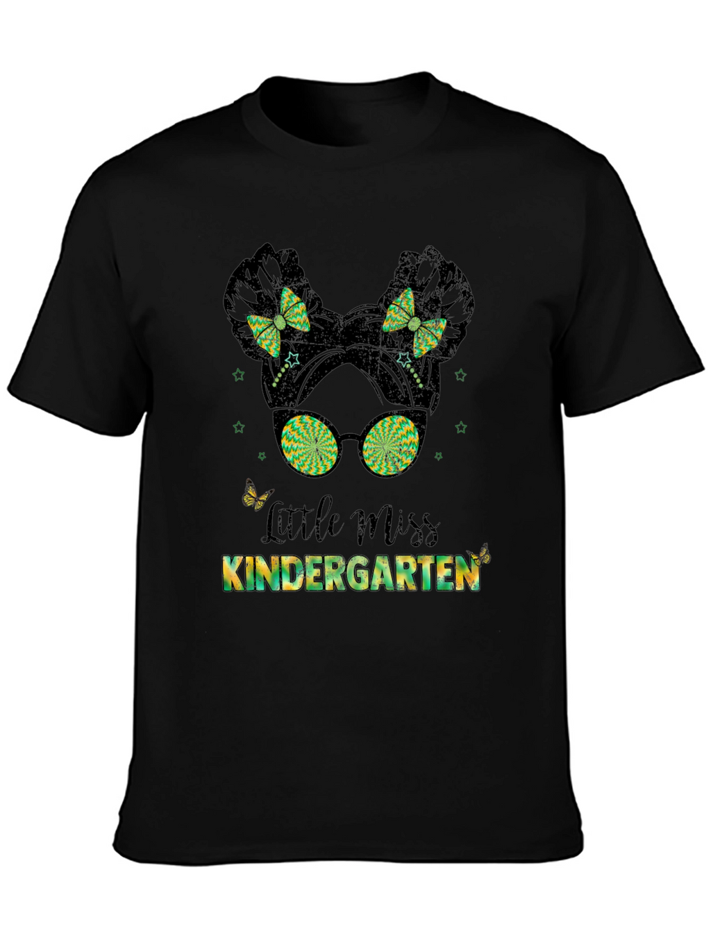 Little Miss Kindergarten Graphic Tee - Black