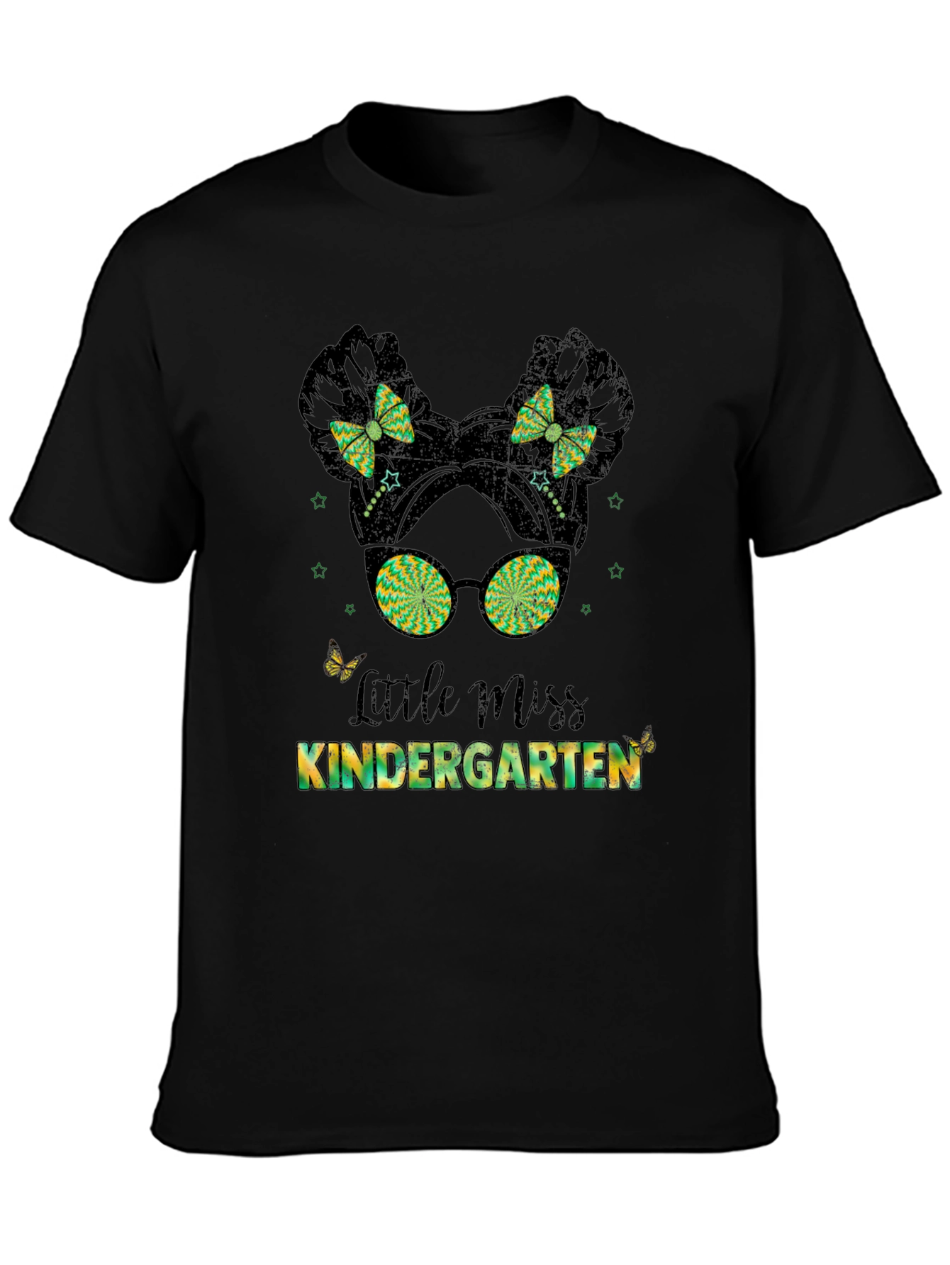 Little Miss Kindergarten Graphic Tee - Black