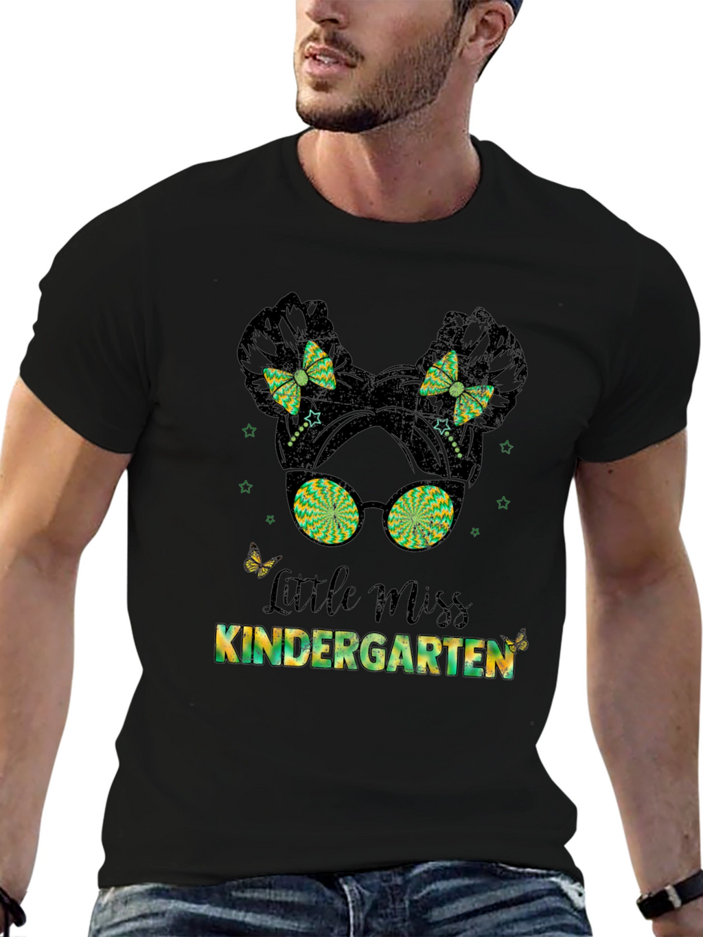 Little Miss Kindergarten Graphic Tee - Black