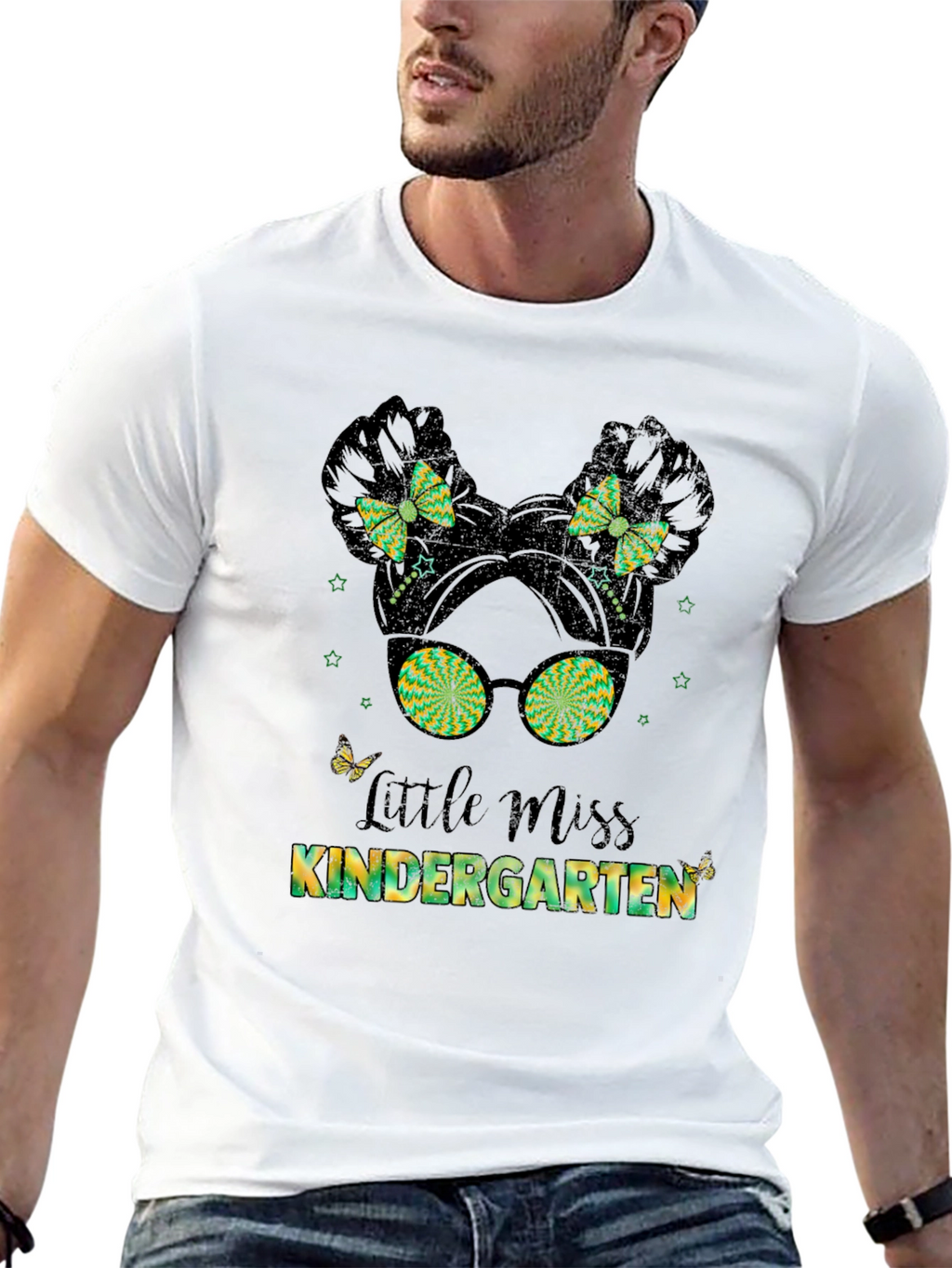 Little Miss Kindergarten Graphic Tee - Black