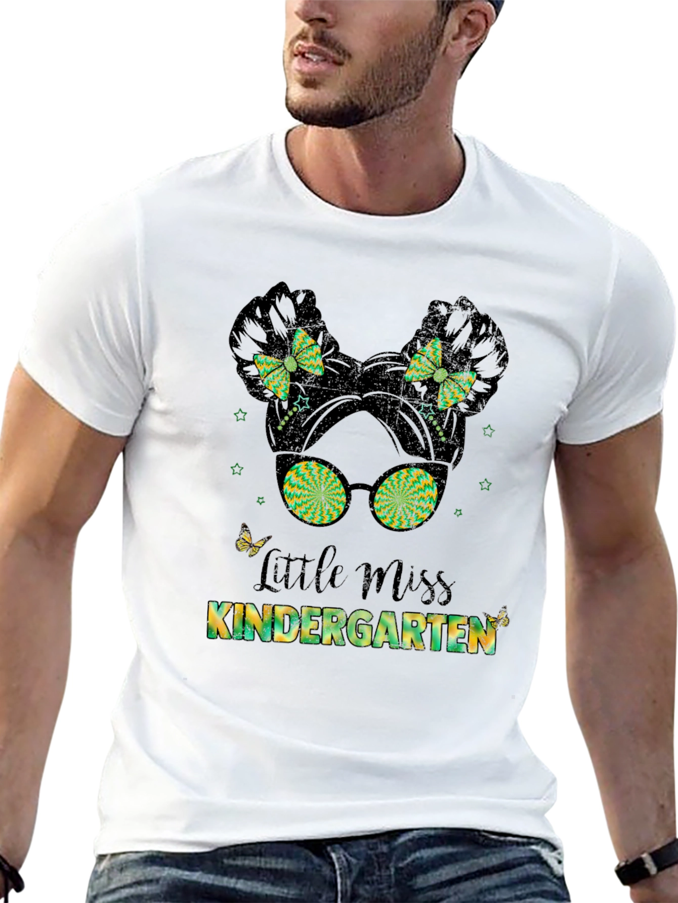 Little Miss Kindergarten Graphic Tee - Black