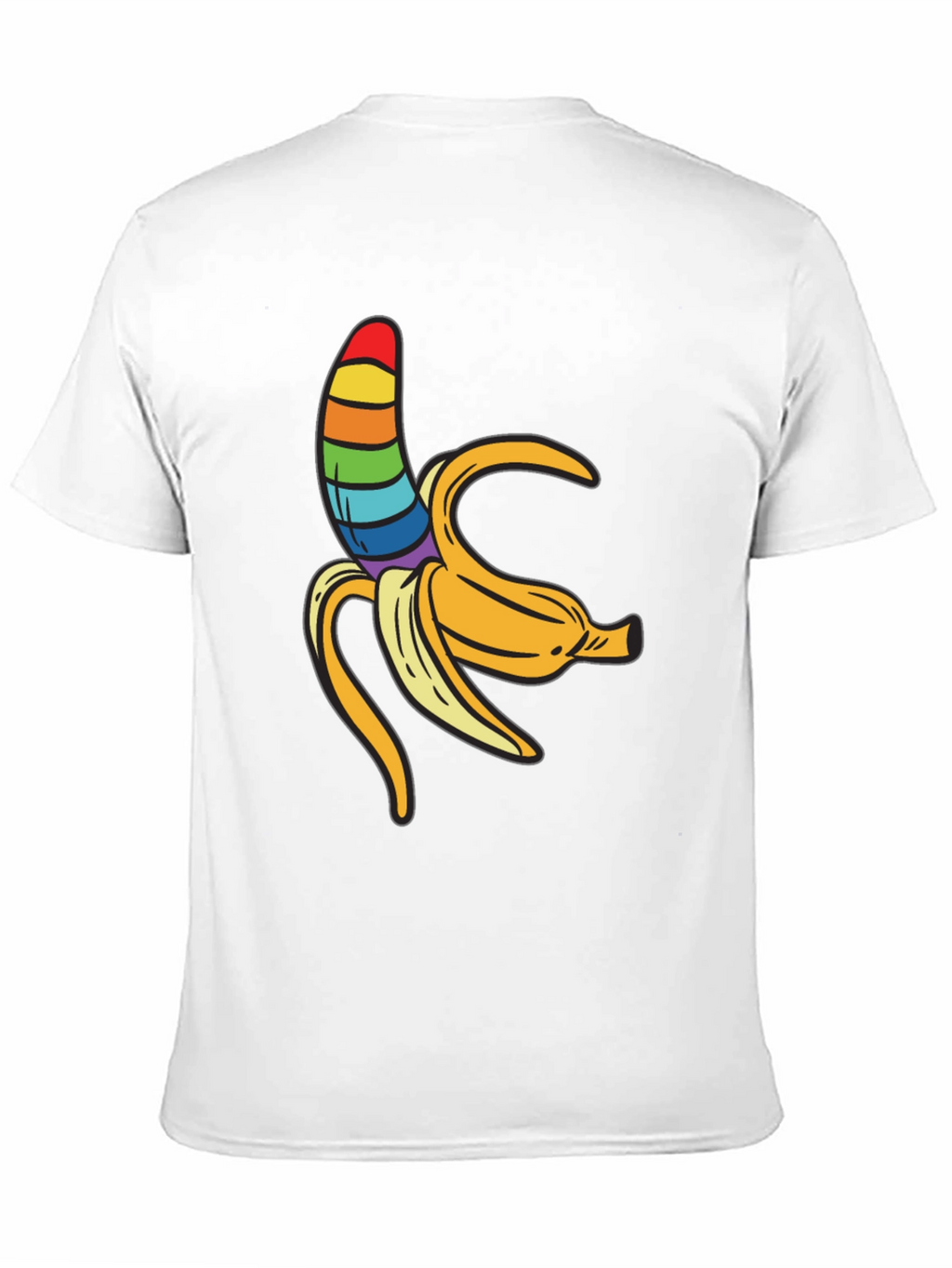 Rainbow Banana Graphic Tee - Unisex Black Shirt