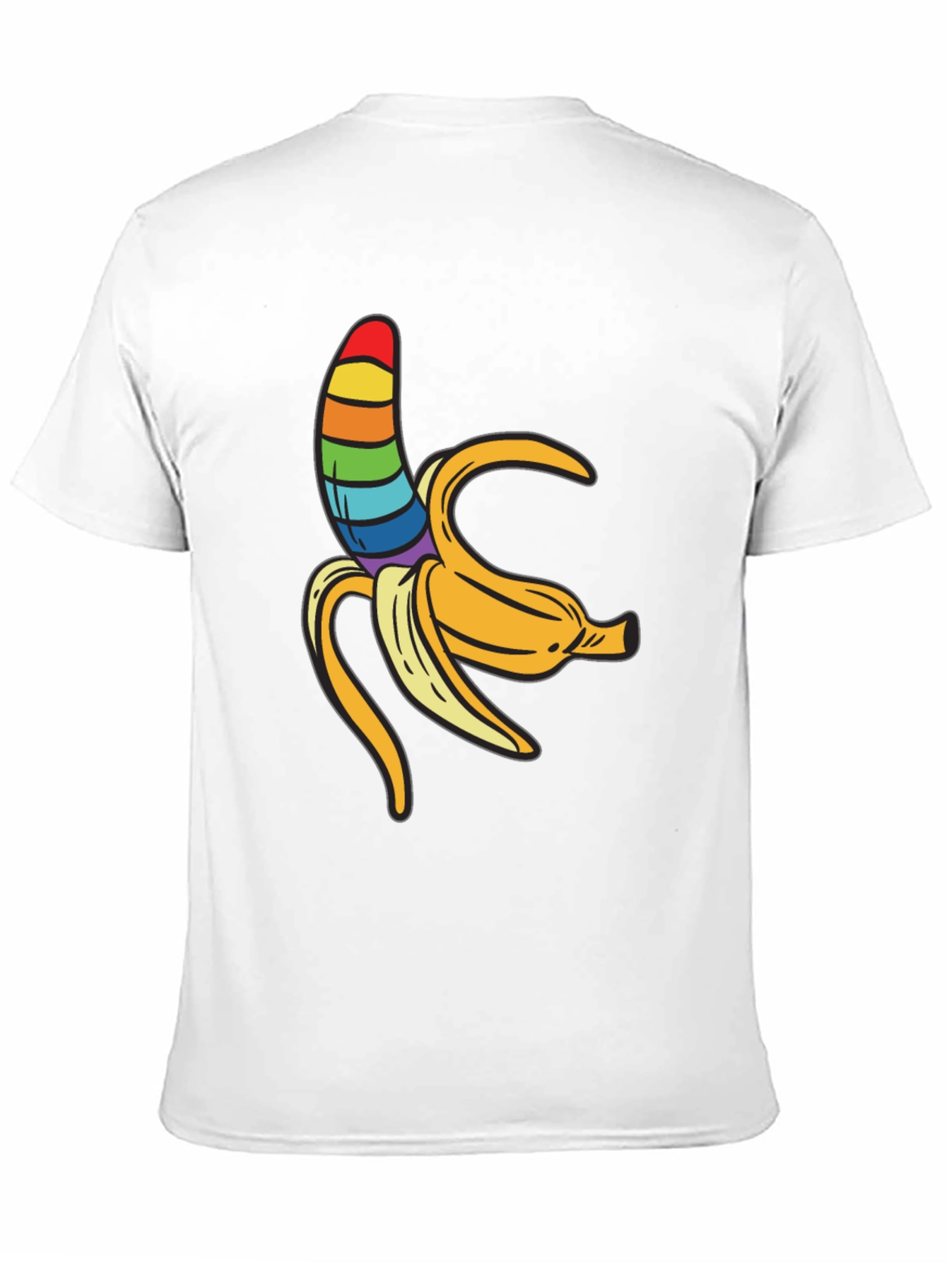 Rainbow Banana Graphic Tee - Unisex Black Shirt