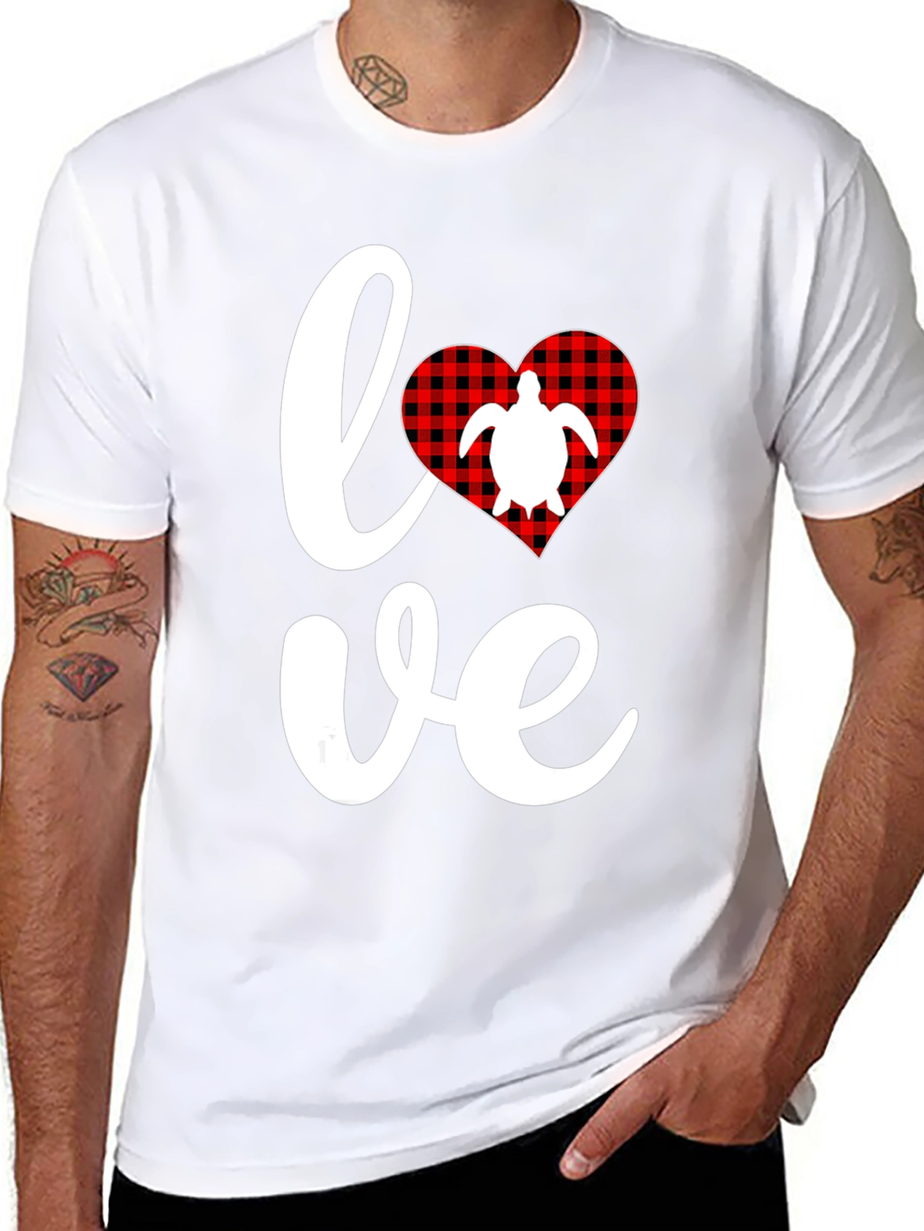 Love Turtle Black Graphic Tee