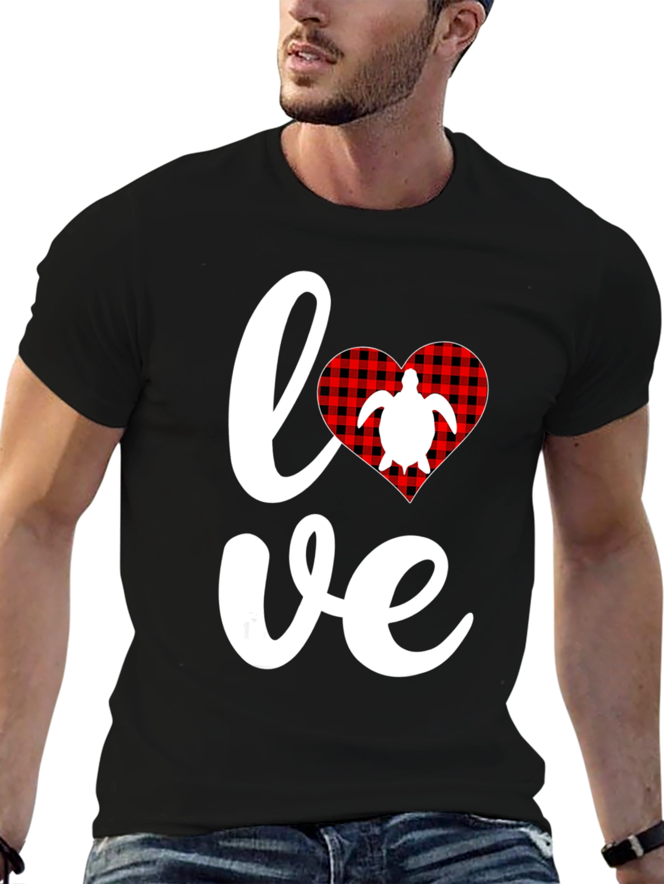Love Turtle Black Graphic Tee
