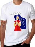 Stylish Rain Illustration Graphic Tee