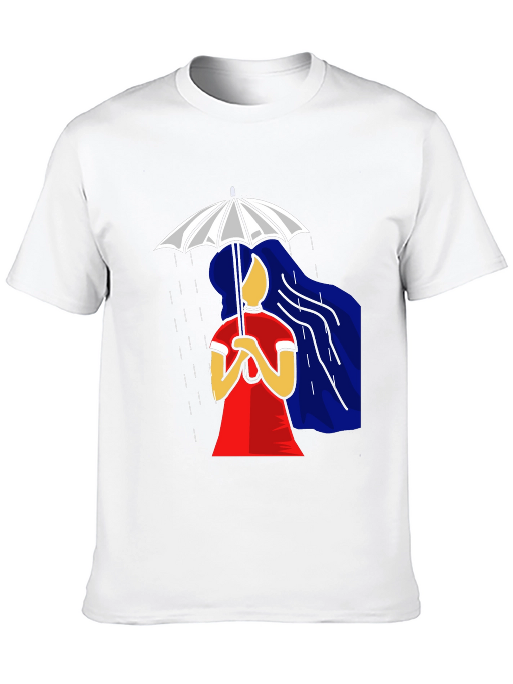Stylish Rain Illustration Graphic Tee