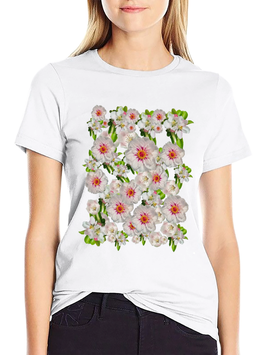 Floral Print Crew Neck T-Shirt