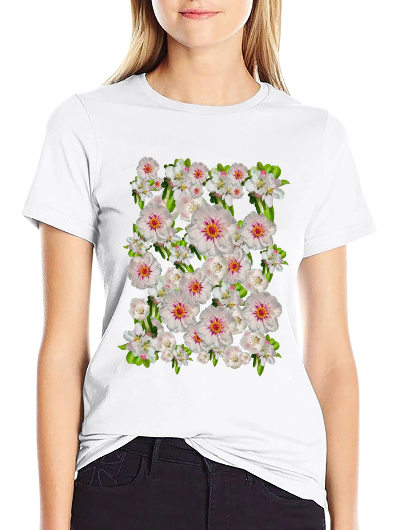 Floral Print Crew Neck T-Shirt