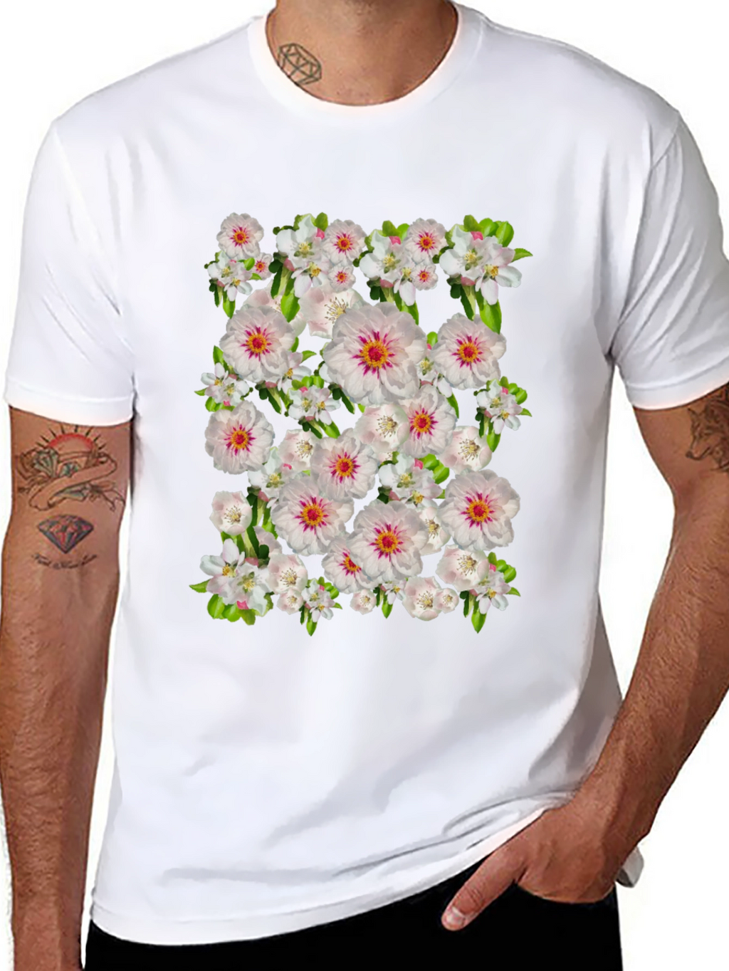 Floral Print Crew Neck T-Shirt