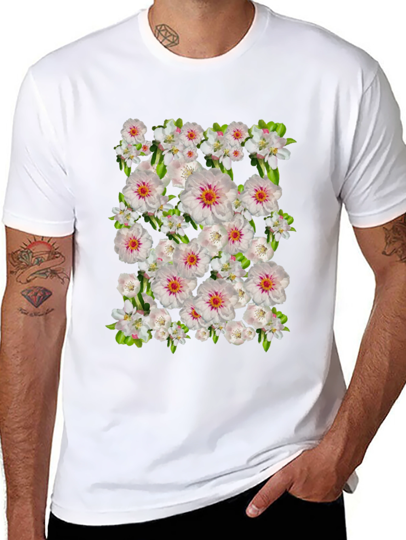 Floral Print Crew Neck T-Shirt