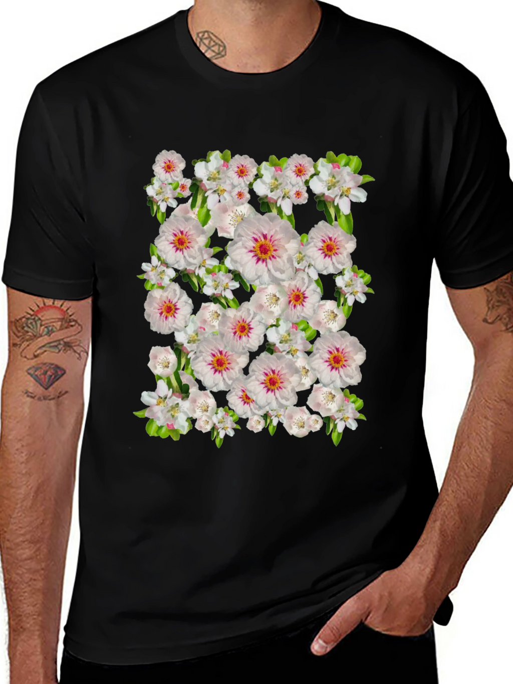 Floral Print Crew Neck T-Shirt