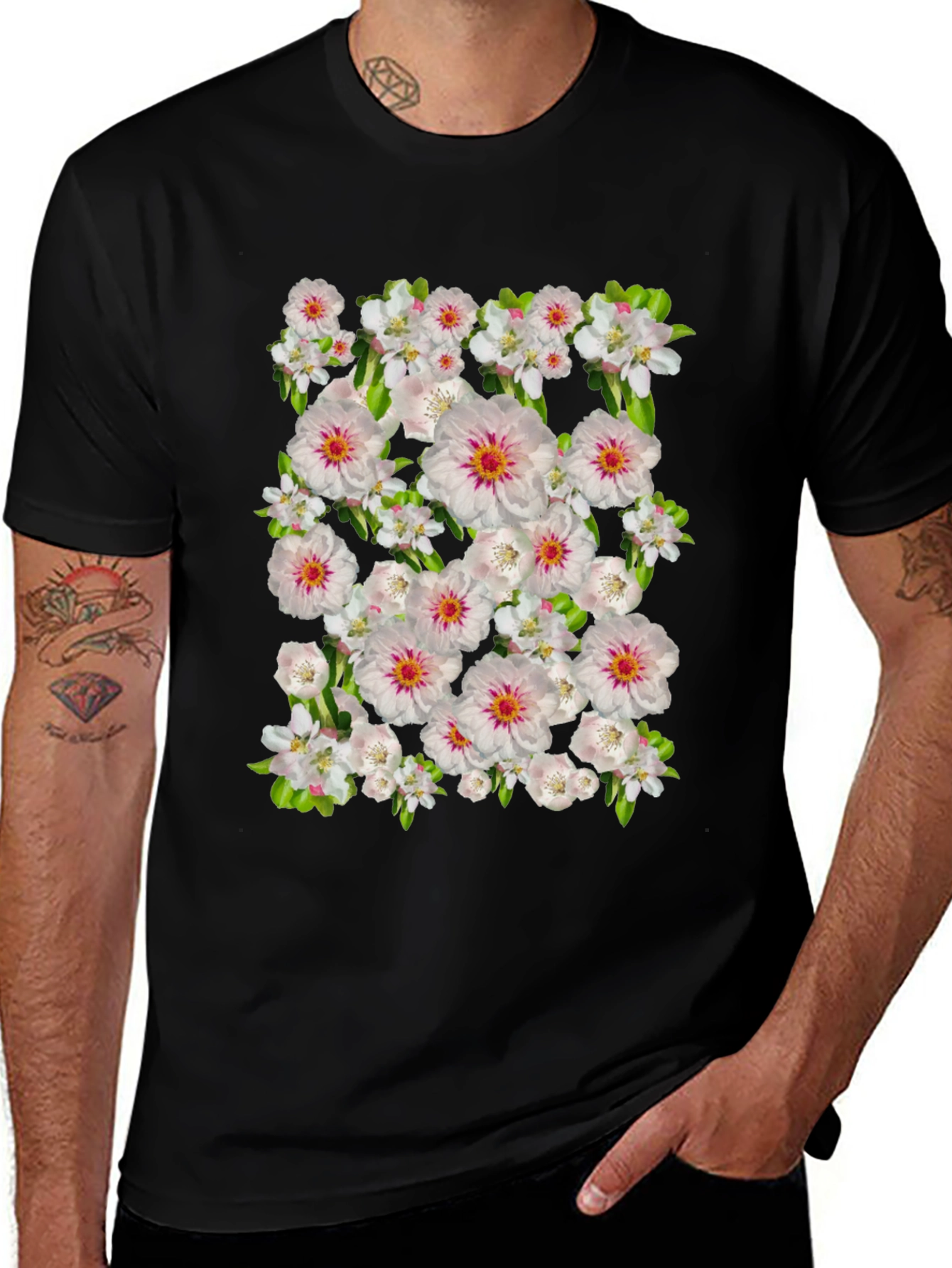 Floral Print Crew Neck T-Shirt