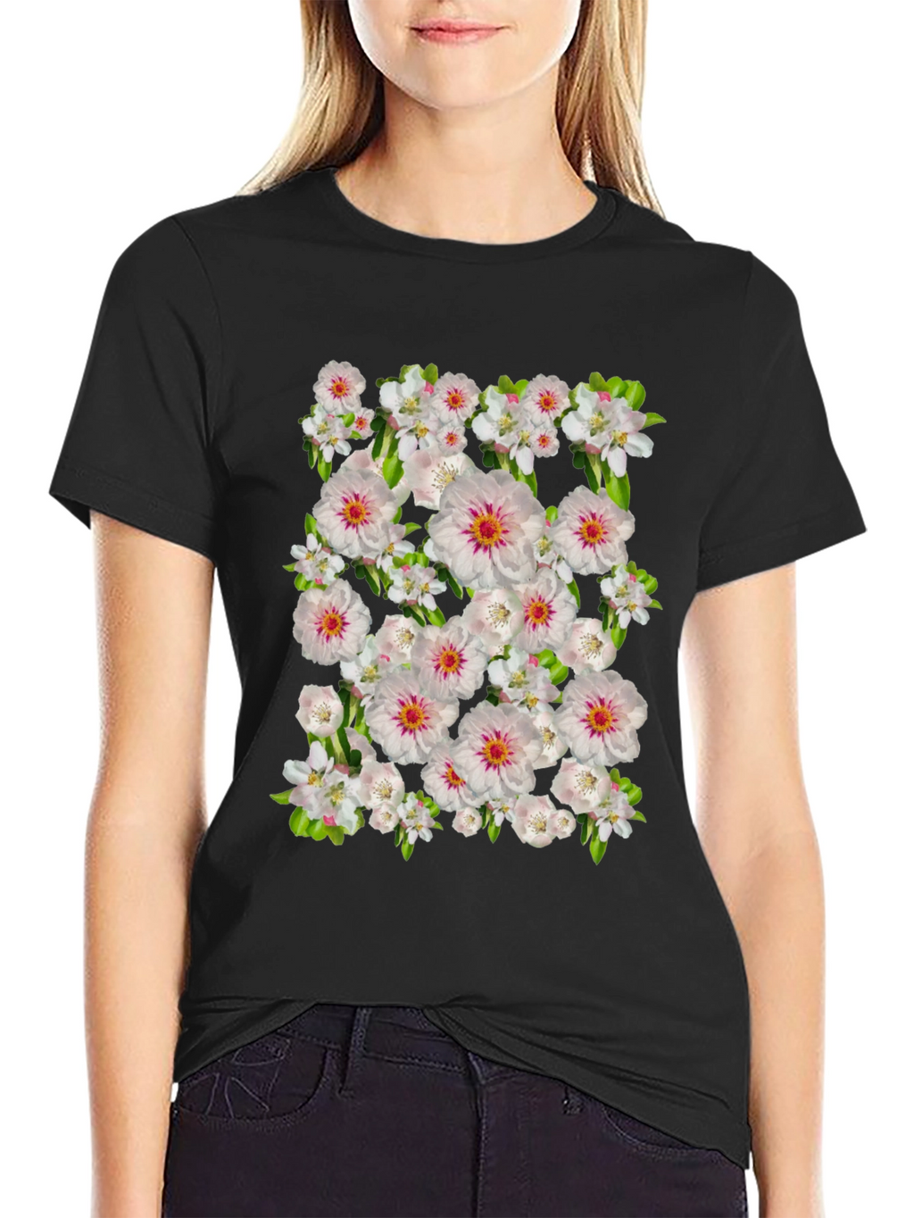 Floral Print Crew Neck T-Shirt