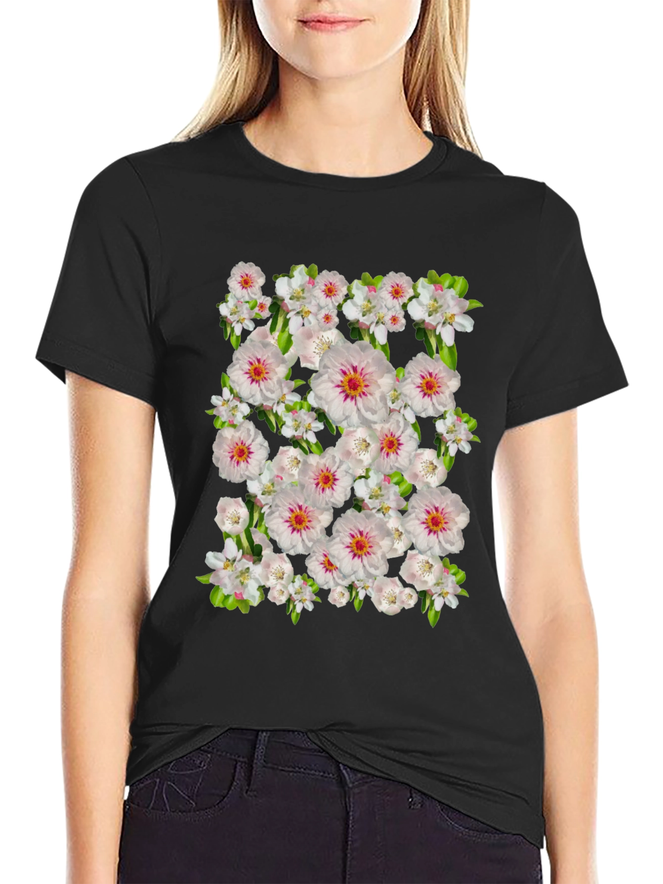 Floral Print Crew Neck T-Shirt