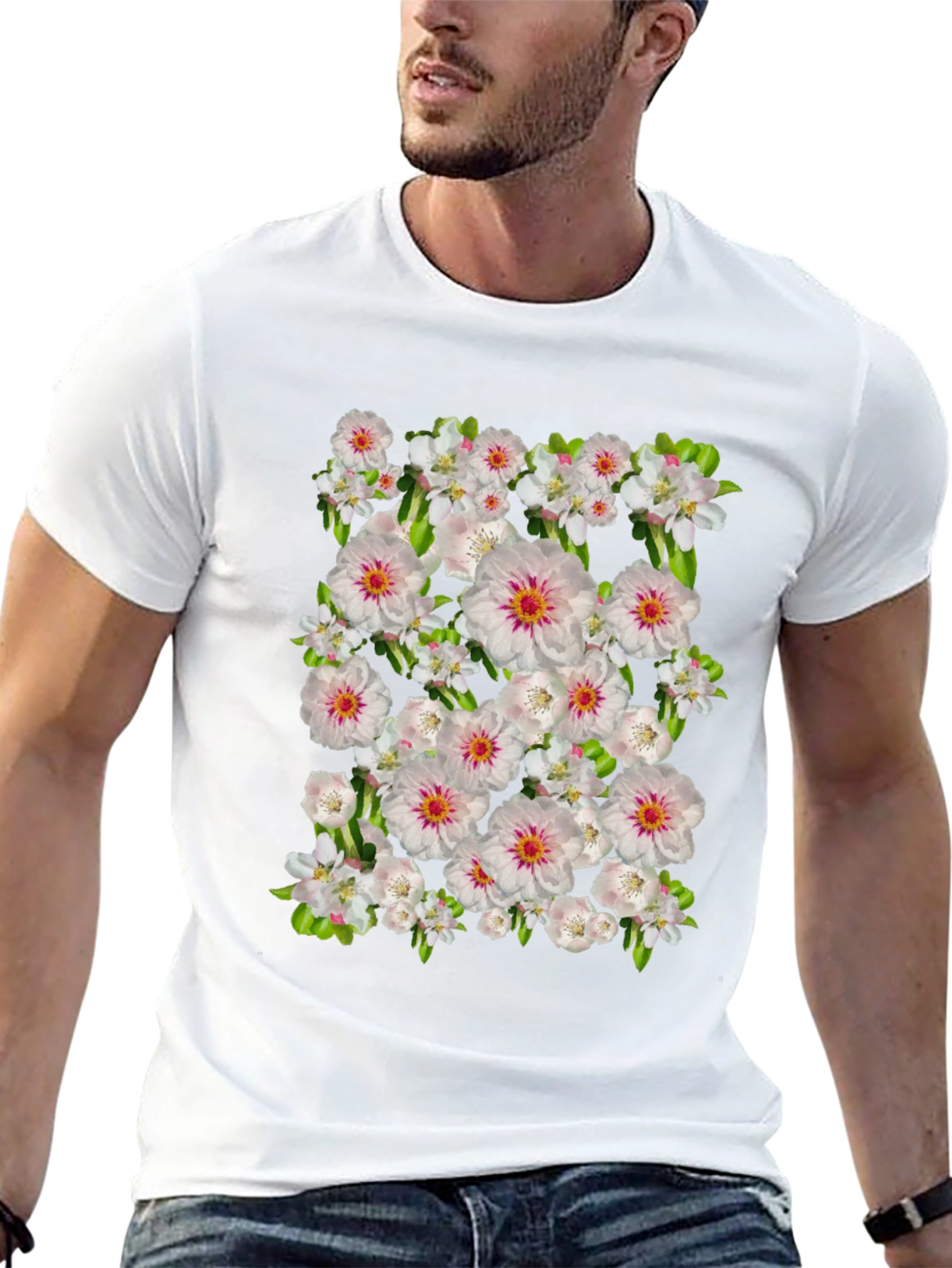 Floral Print Crew Neck T-Shirt