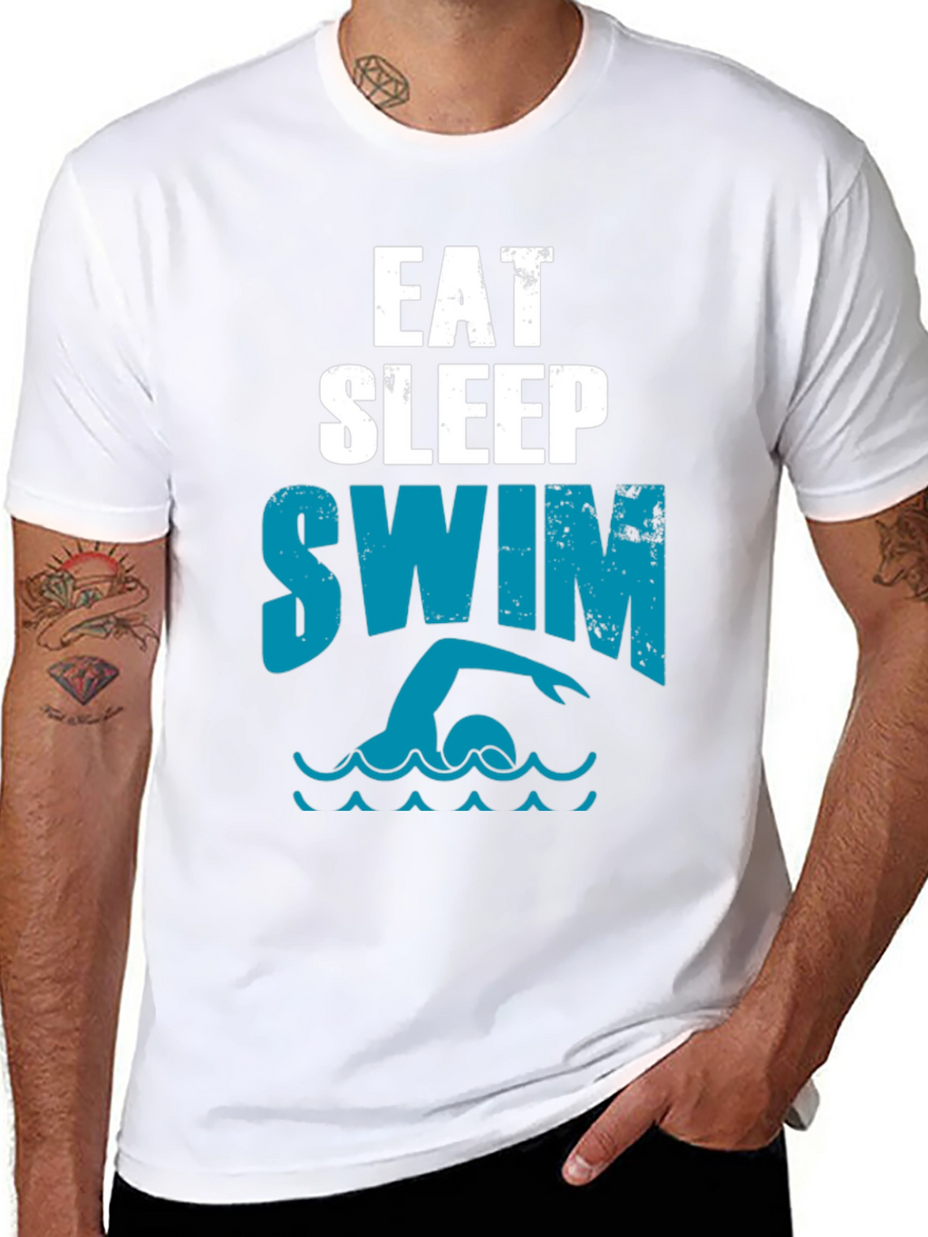 Eat Sleep Swim T-Shirt - Swimmer Graphic Tee