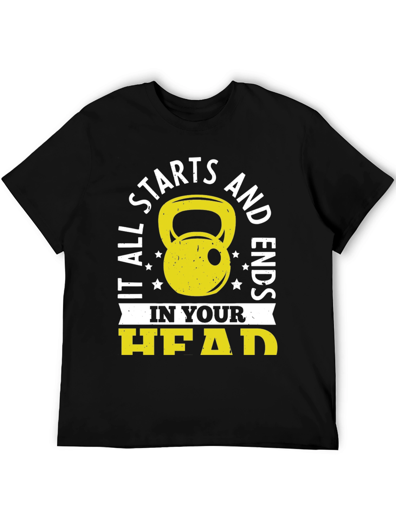 It Starts in Your Head Black Graphic T-Shirt