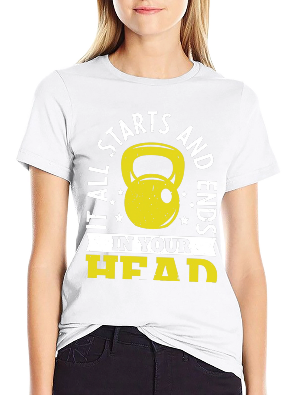 It Starts in Your Head Black Graphic T-Shirt