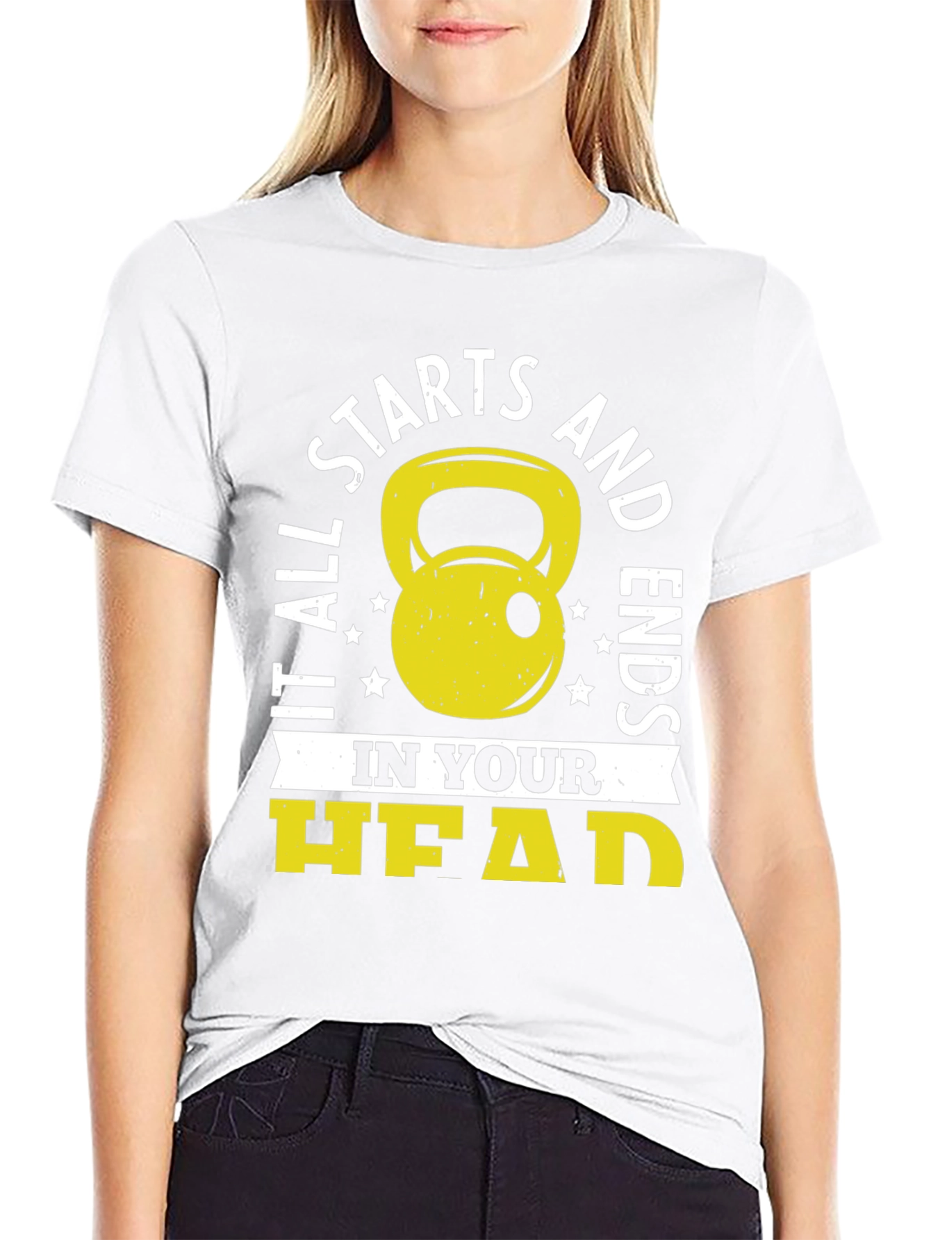 It Starts in Your Head Black Graphic T-Shirt