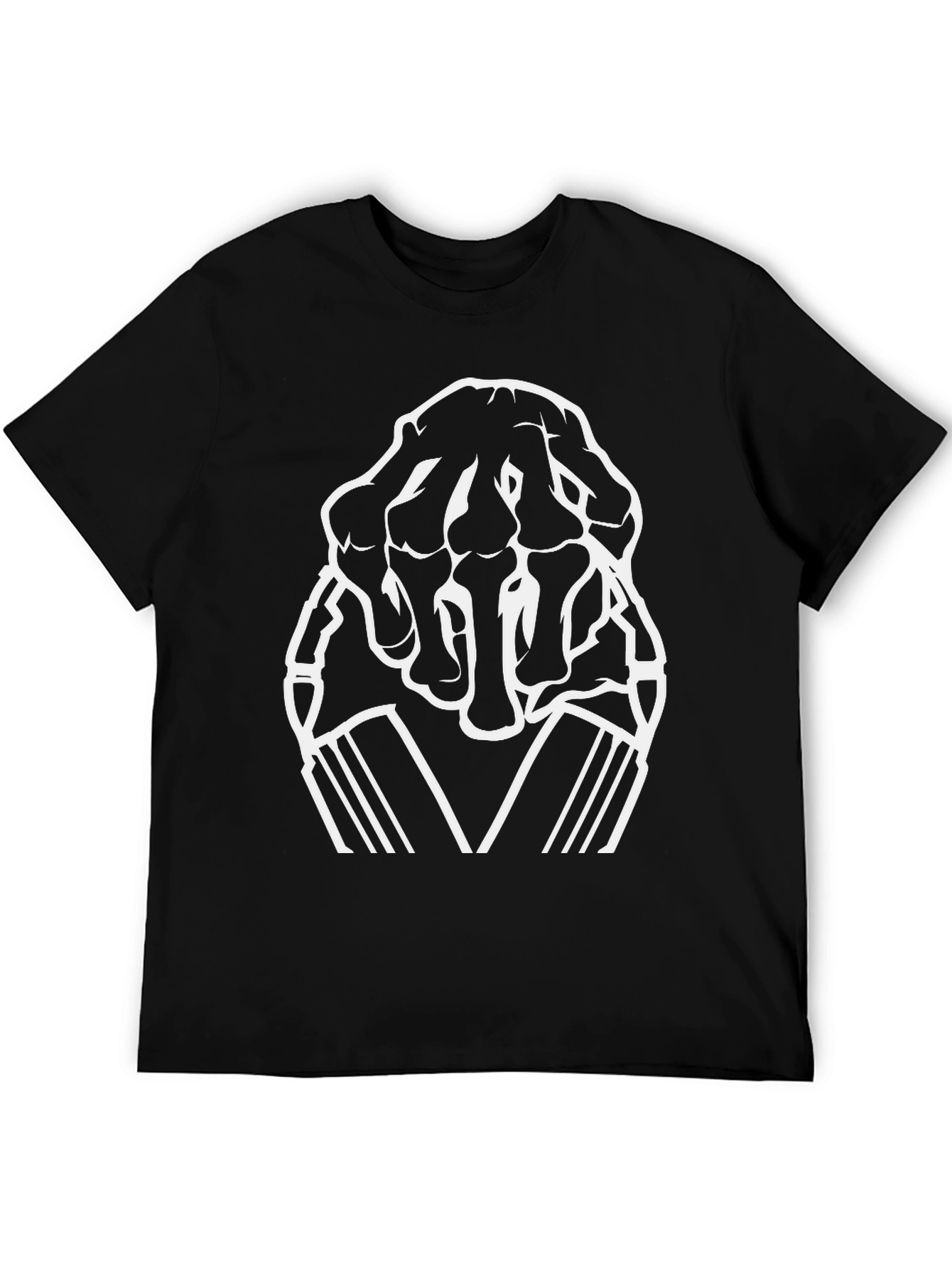 Skeleton Hand Graphic Tee - Cool Black T-Shirt