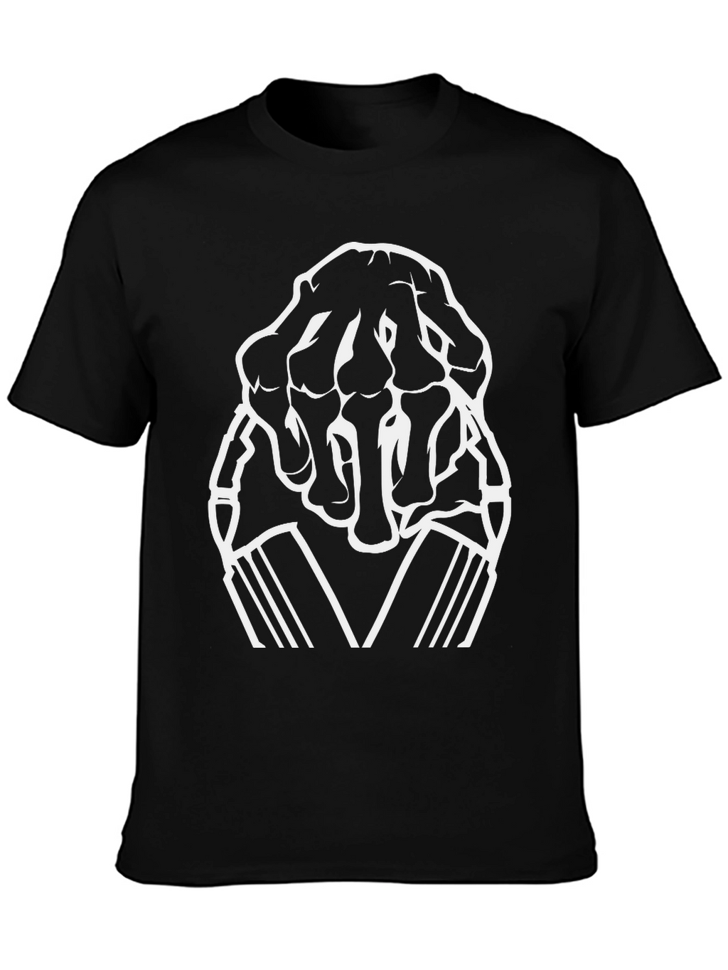 Skeleton Hand Graphic Tee - Cool Black T-Shirt