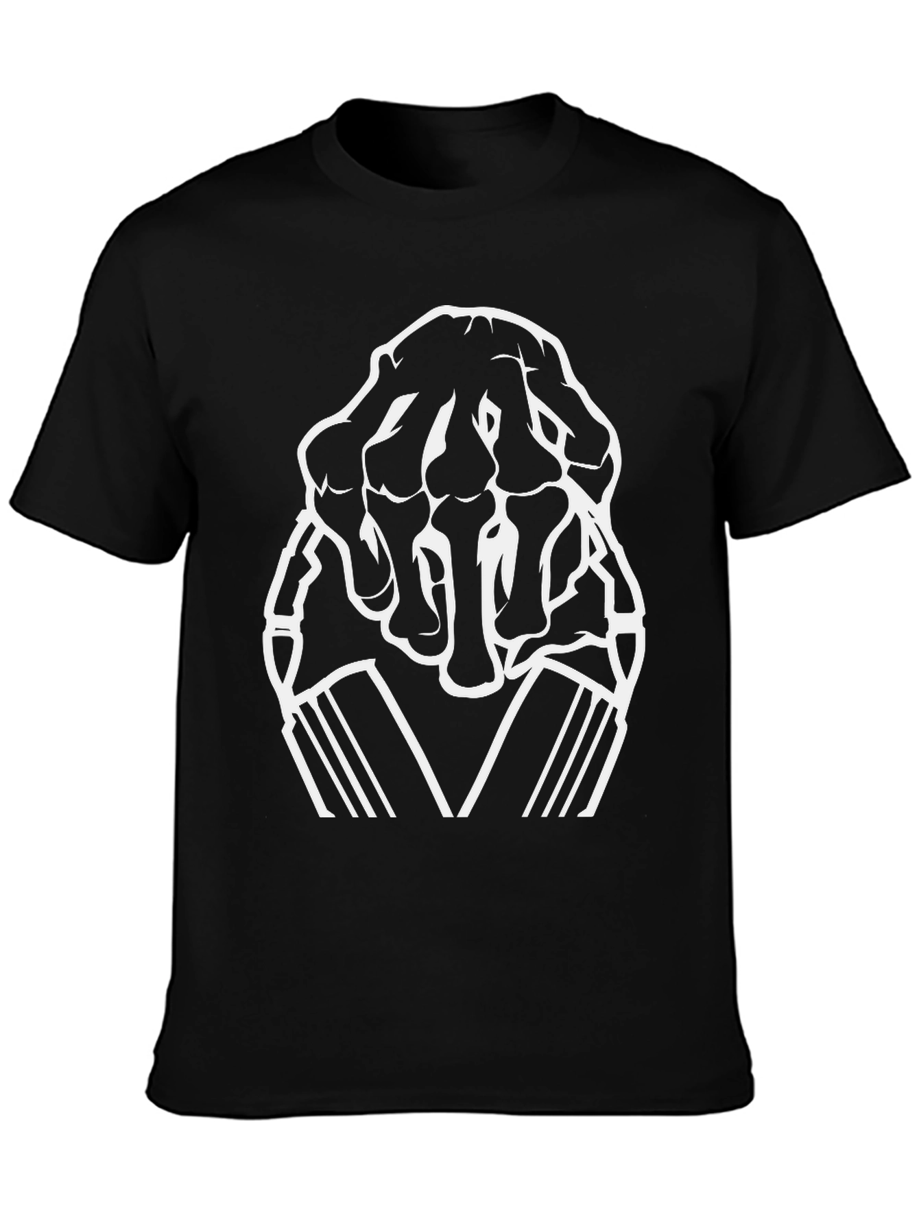 Skeleton Hand Graphic Tee - Cool Black T-Shirt