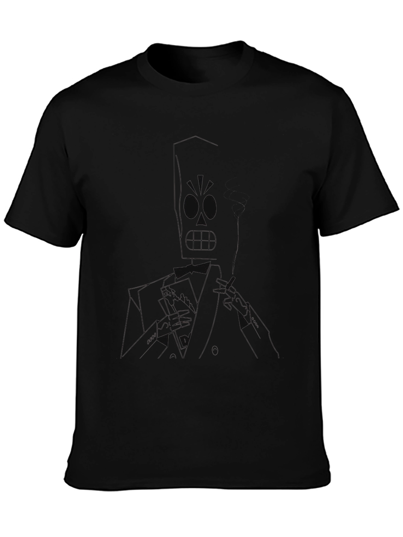 Grim Fandango Style Black T-Shirt