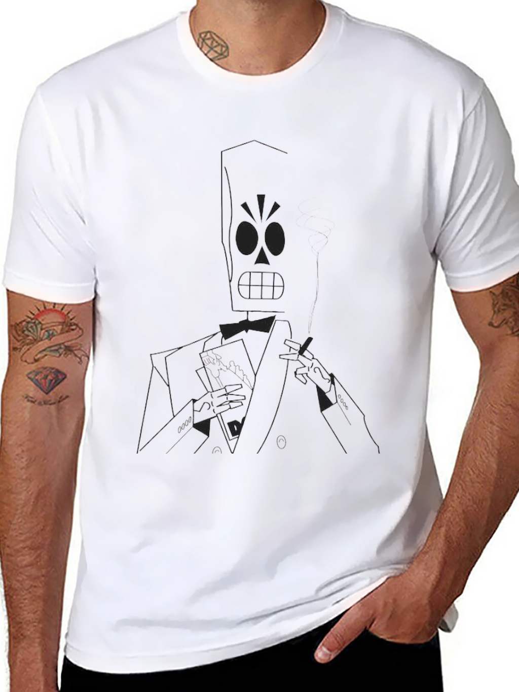 Grim Fandango Style Black T-Shirt