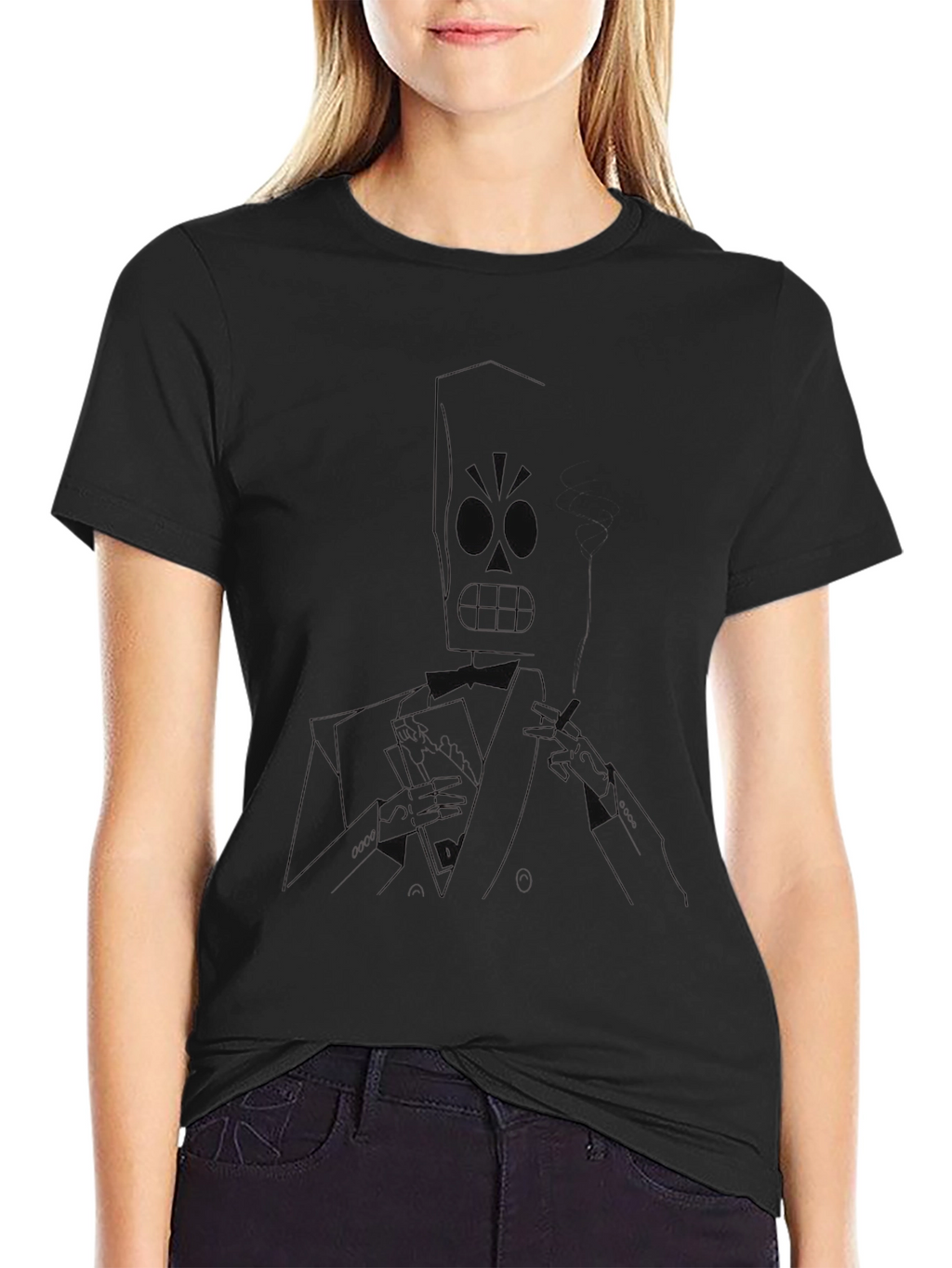 Grim Fandango Style Black T-Shirt