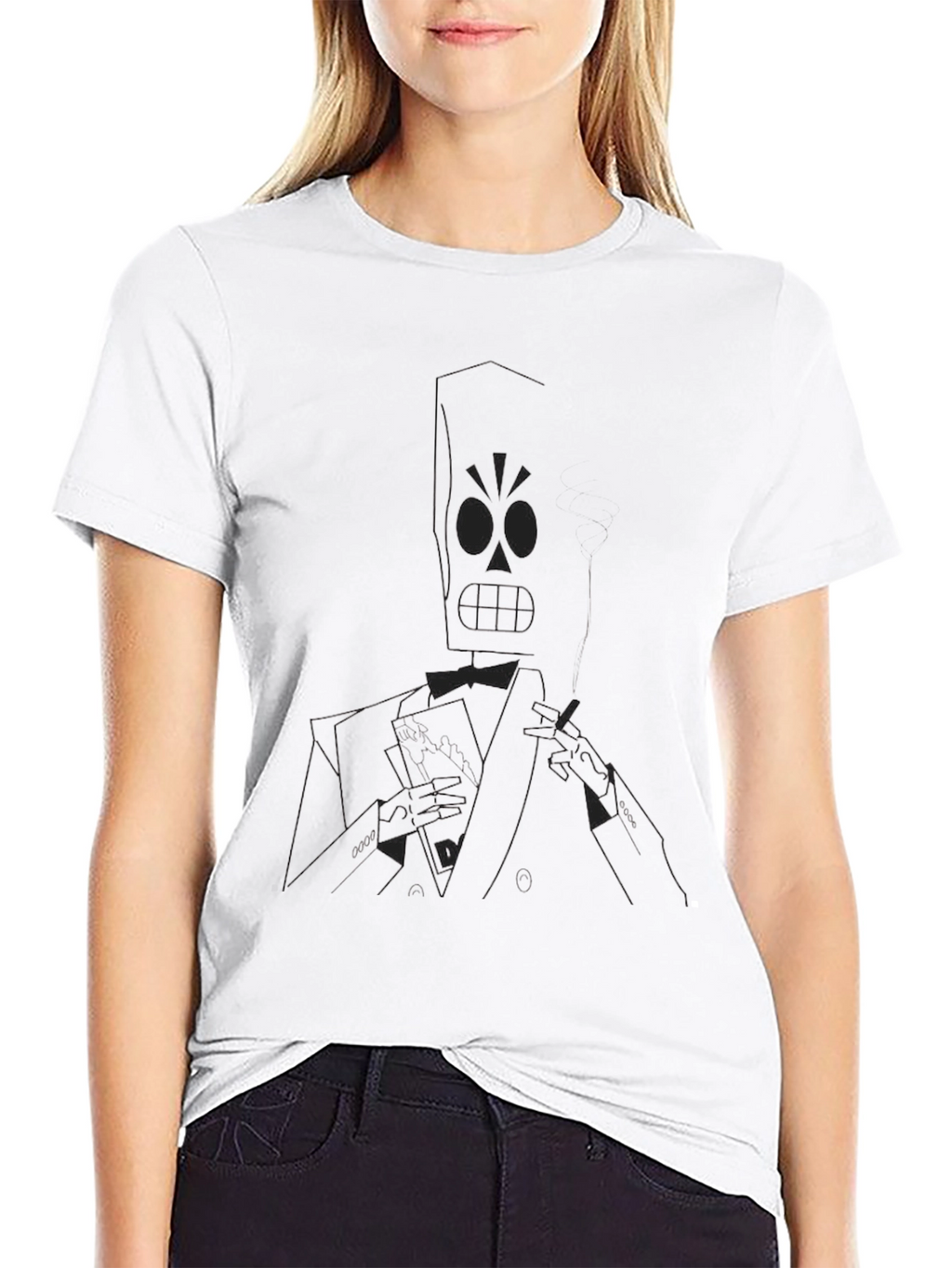 Grim Fandango Style Black T-Shirt