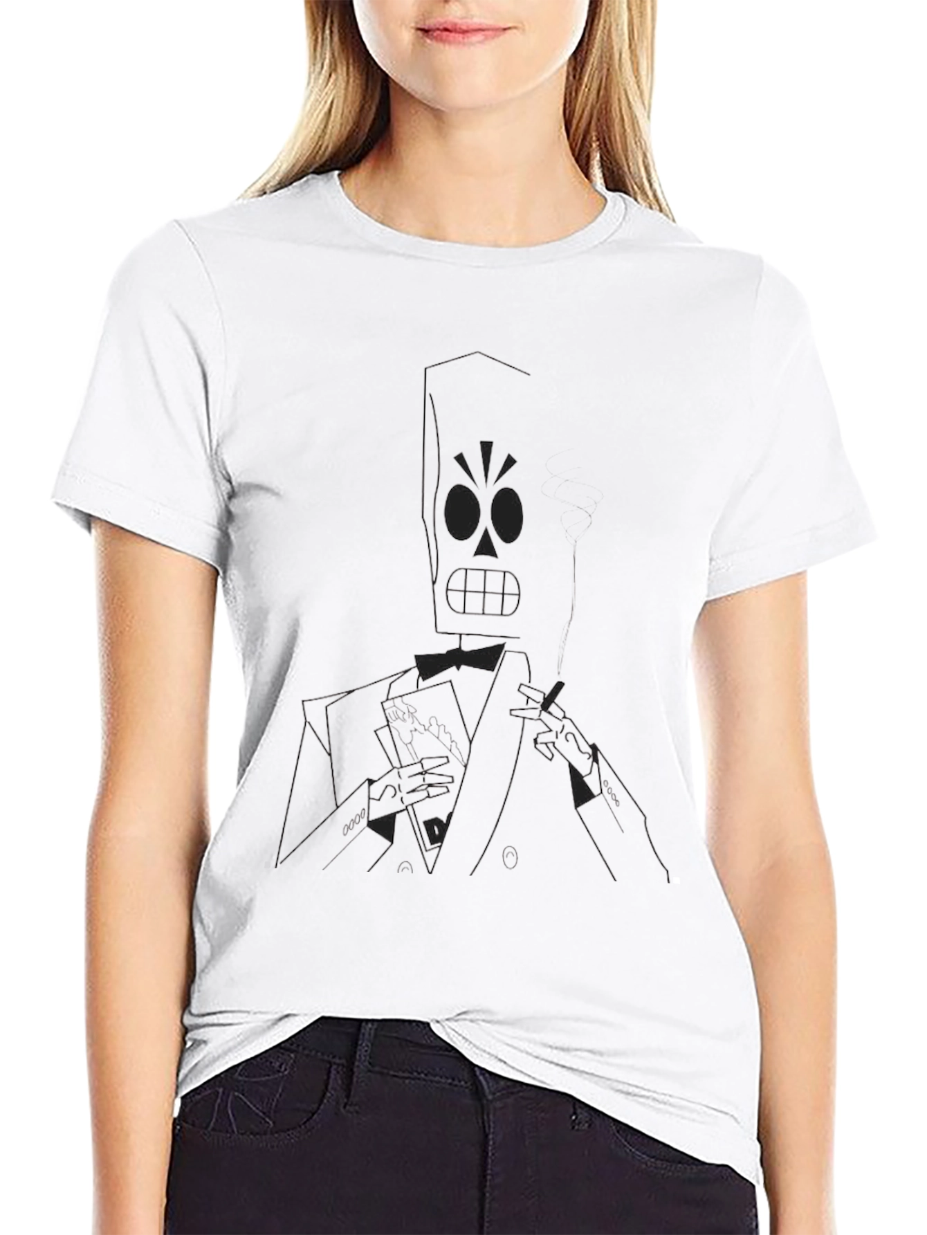 Grim Fandango Style Black T-Shirt
