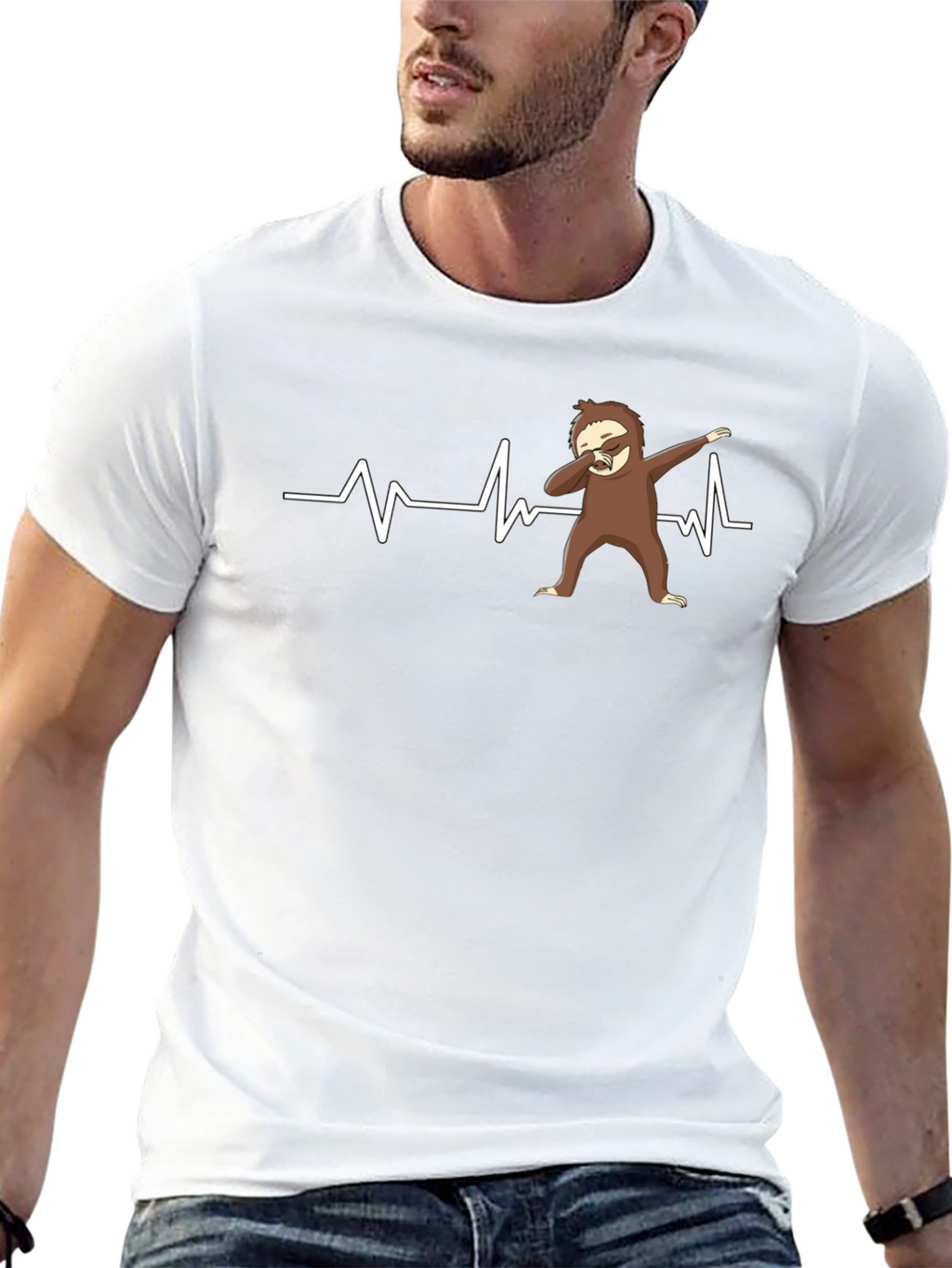 Funny Sloth Heartbeat Dab T-Shirt