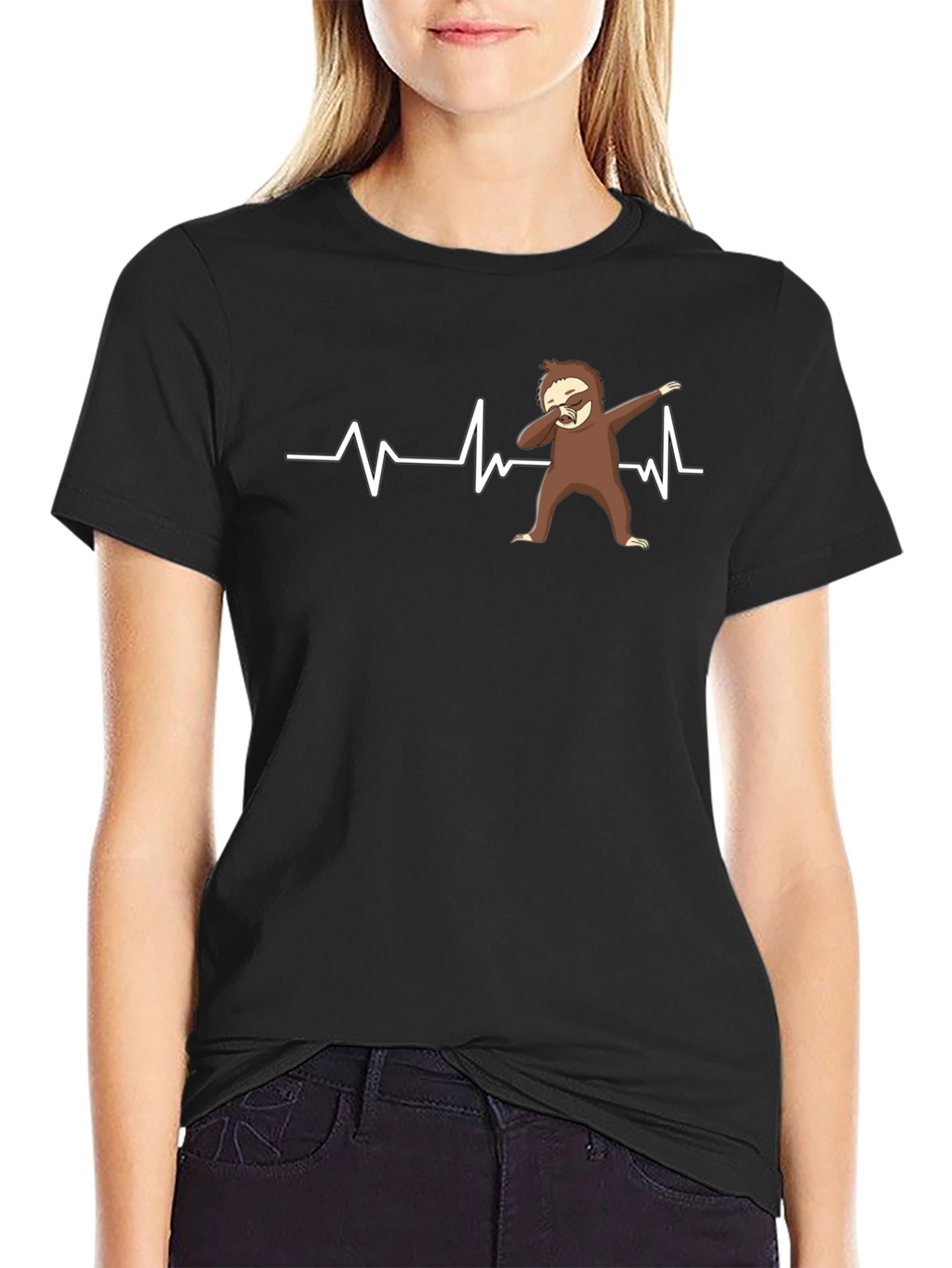 Funny Sloth Heartbeat Dab T-Shirt