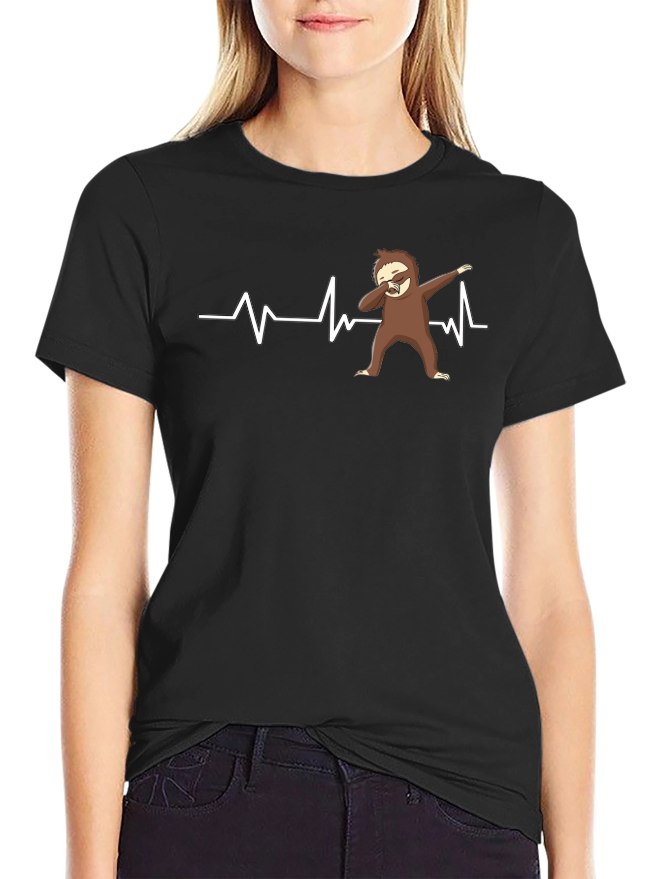 Funny Sloth Heartbeat Dab T-Shirt