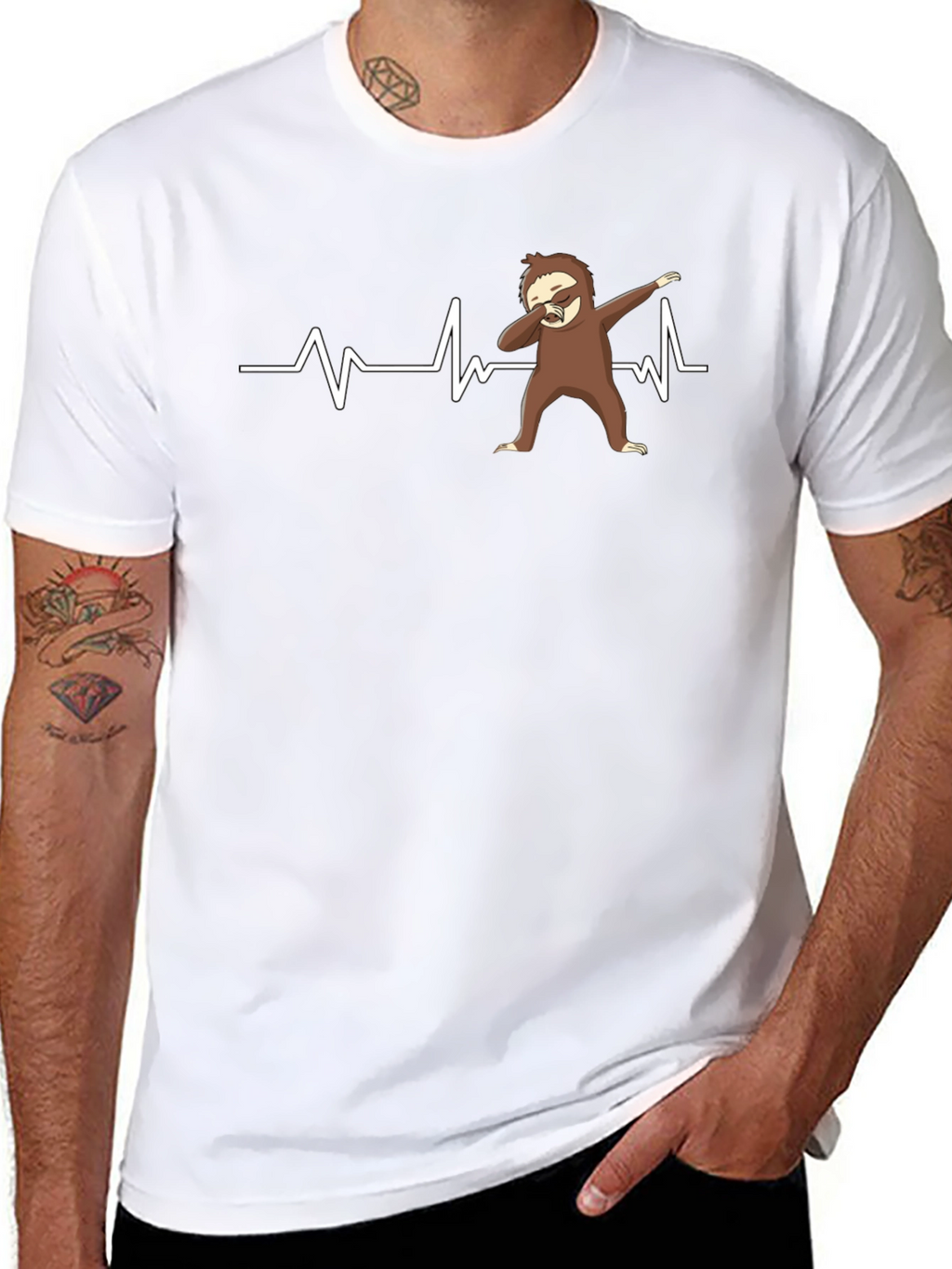 Funny Sloth Heartbeat Dab T-Shirt