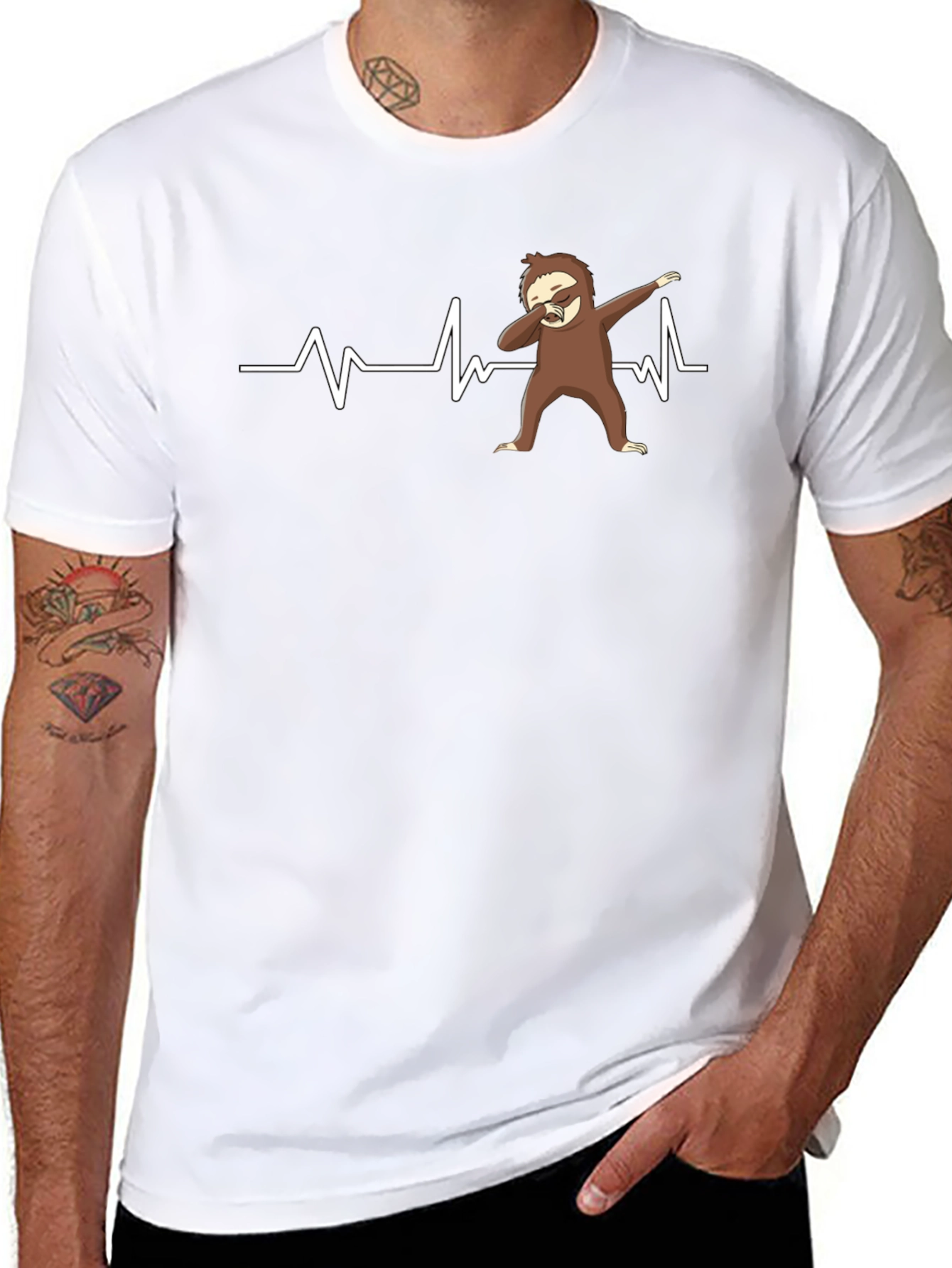 Funny Sloth Heartbeat Dab T-Shirt