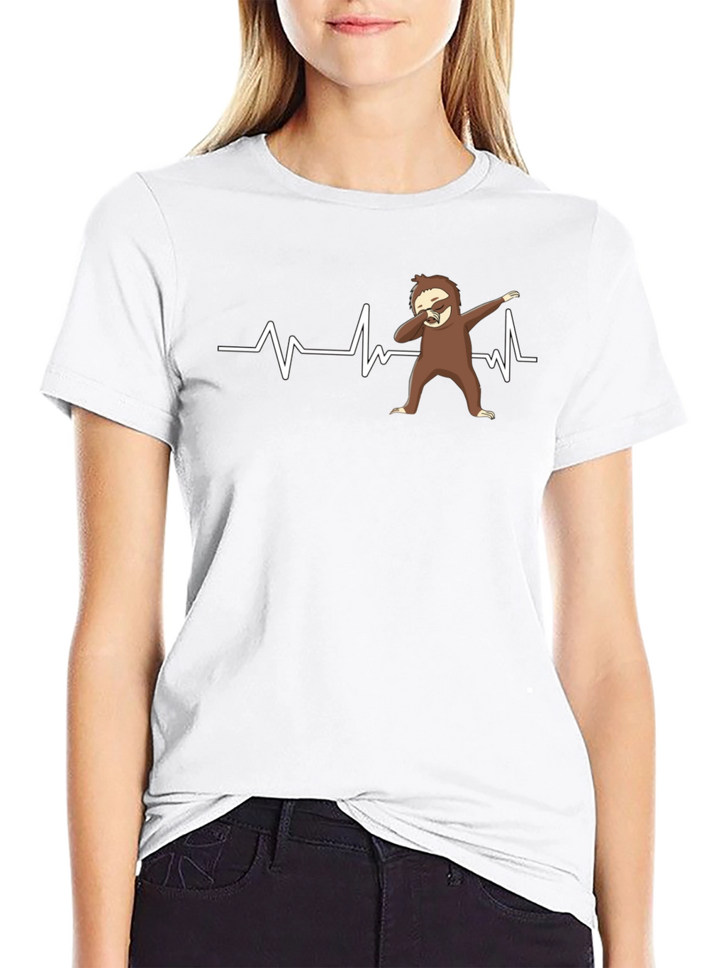 Funny Sloth Heartbeat Dab T-Shirt