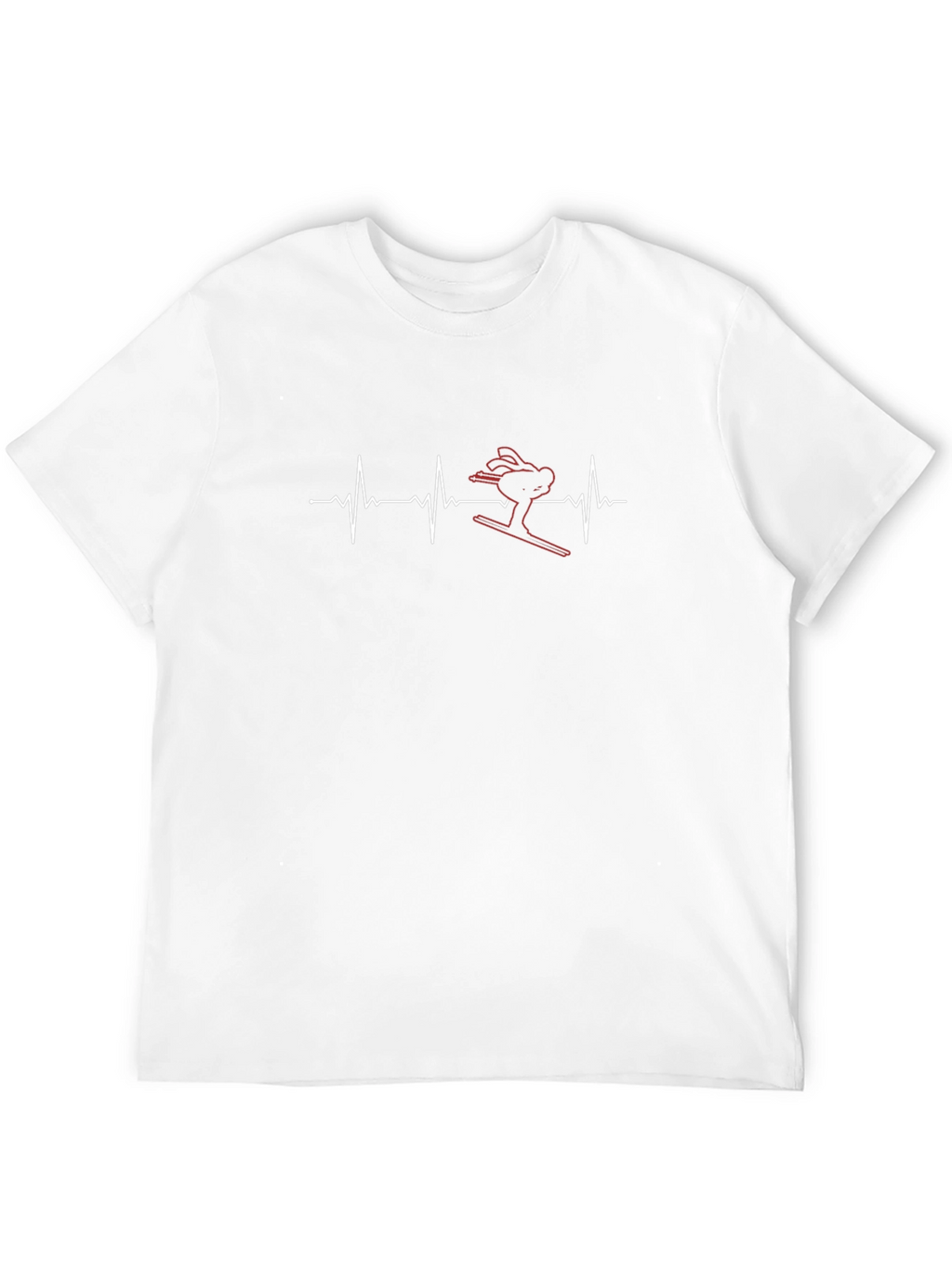 Skier Heartbeat T-Shirt - Black Graphic Tee