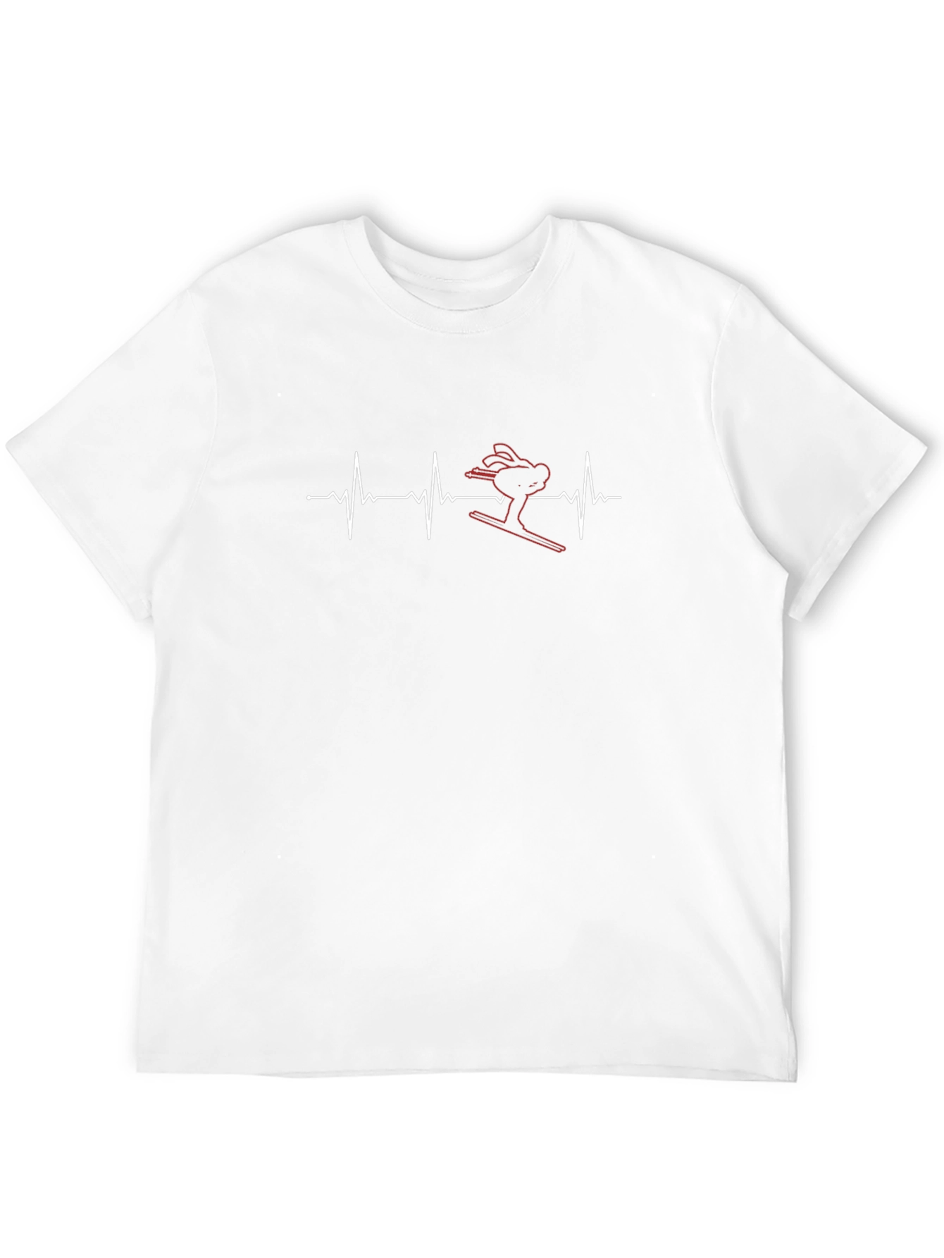 Skier Heartbeat T-Shirt - Black Graphic Tee