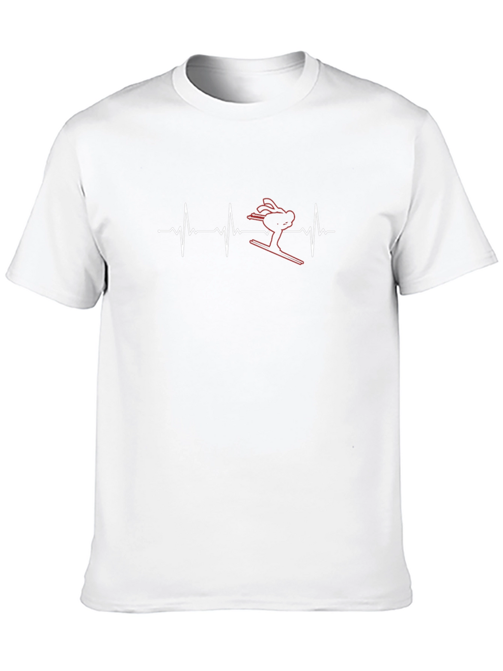 Skier Heartbeat T-Shirt - Black Graphic Tee