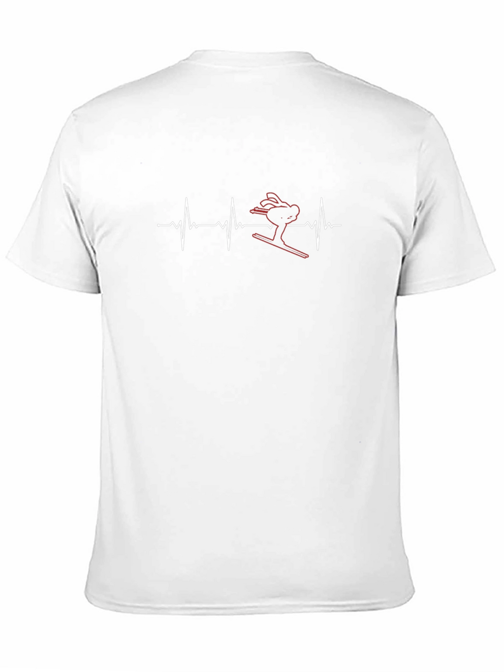 Skier Heartbeat T-Shirt - Black Graphic Tee