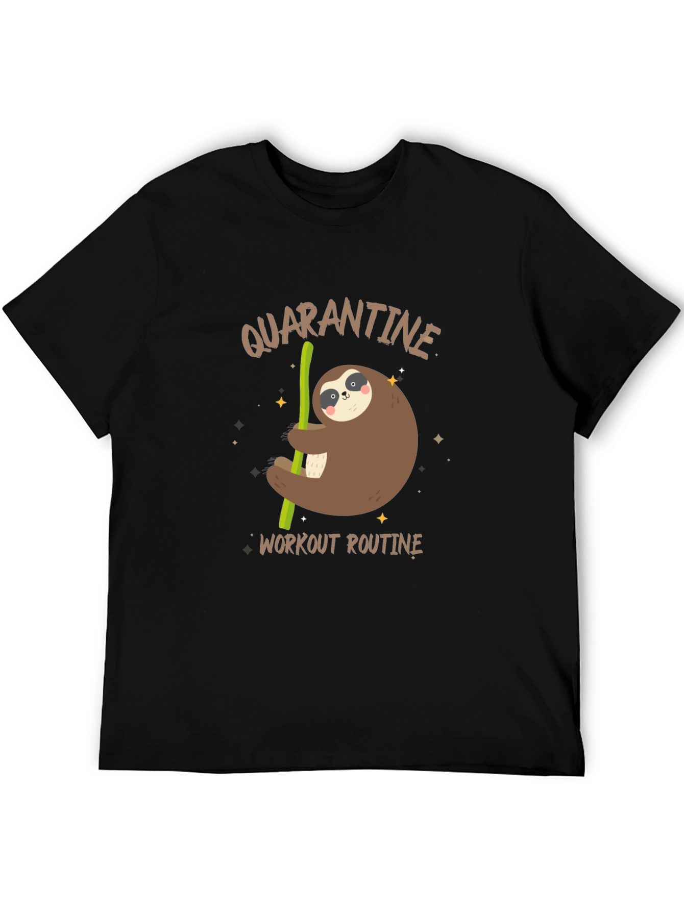 Quarantine Workout Routine Sloth Graphic Tee