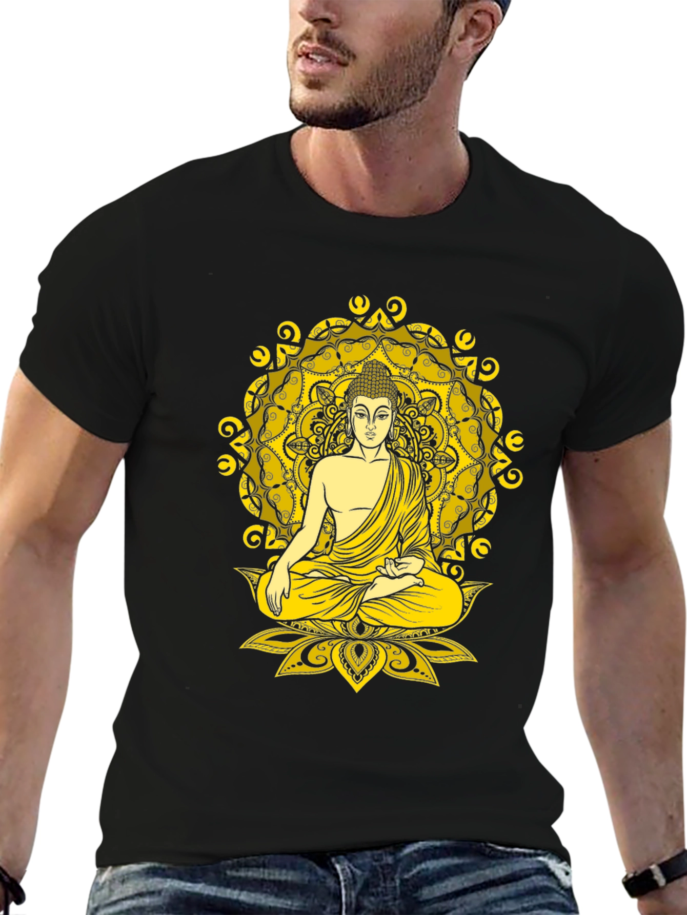 Buddha Mandala Graphic Tee - Meditative Style