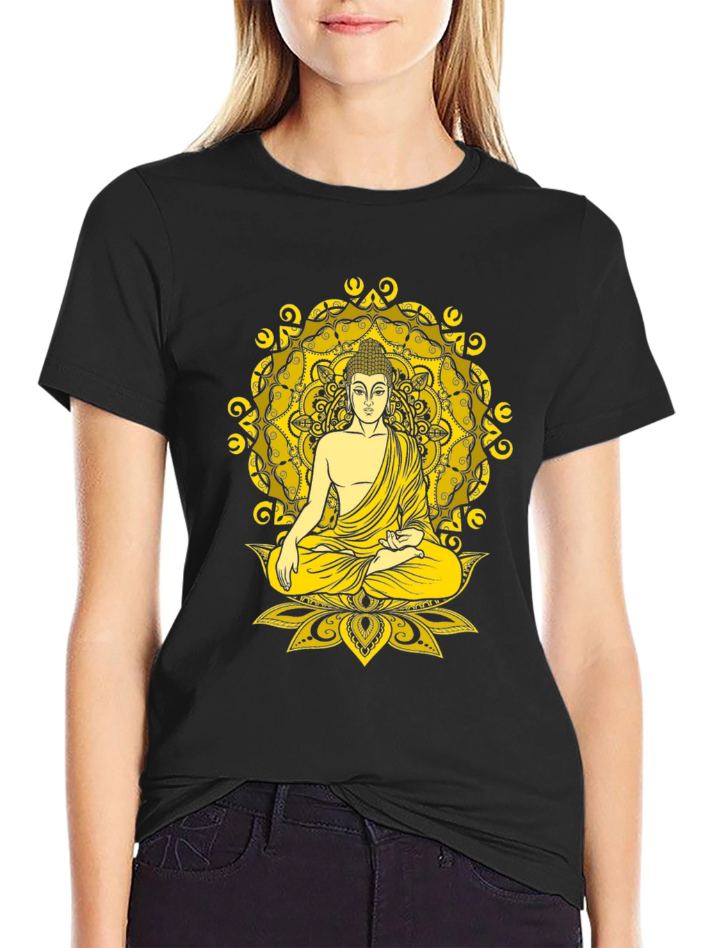 Buddha Mandala Graphic Tee - Meditative Style