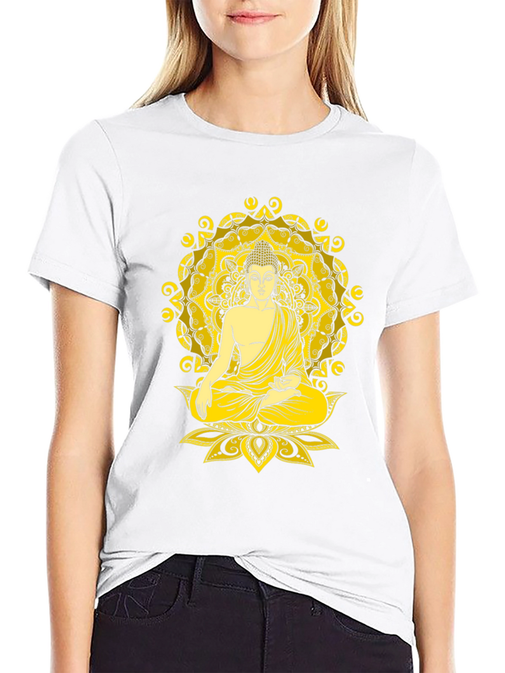 Buddha Mandala Graphic Tee - Meditative Style